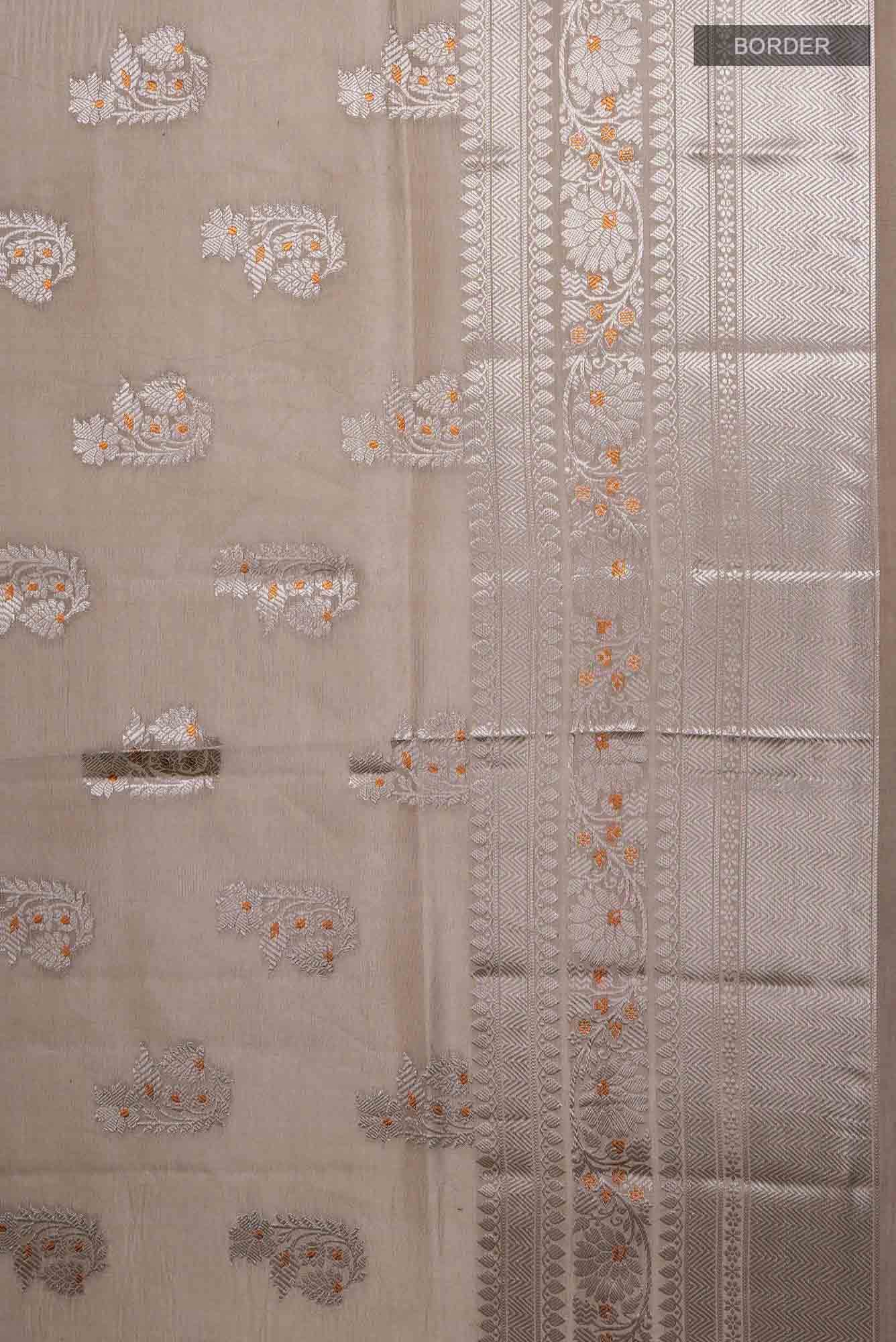 Beige Banarasi Silk Saree