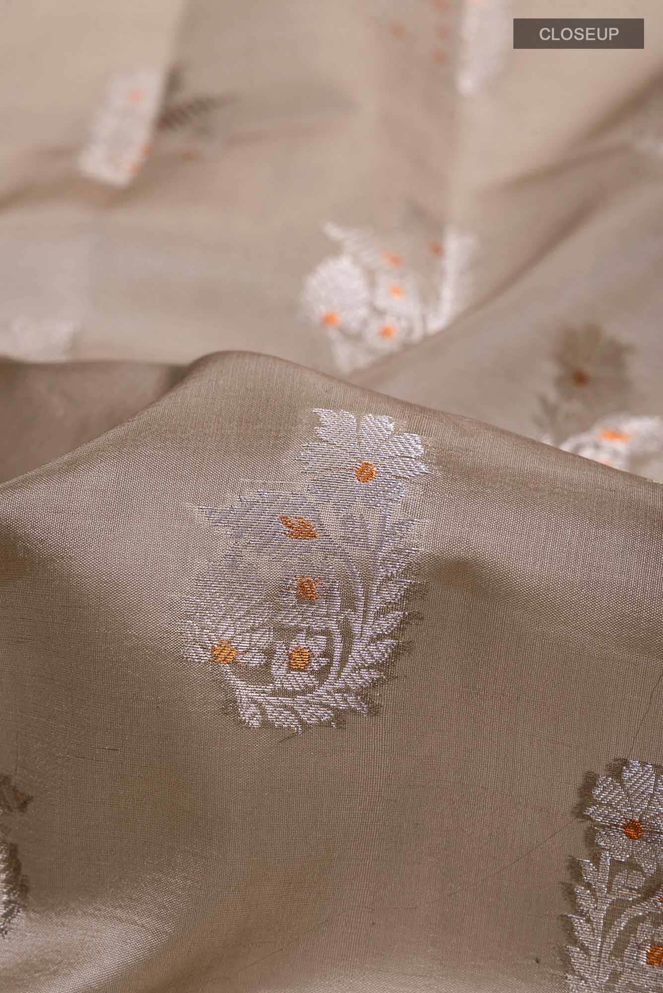Beige Banarasi Silk Saree