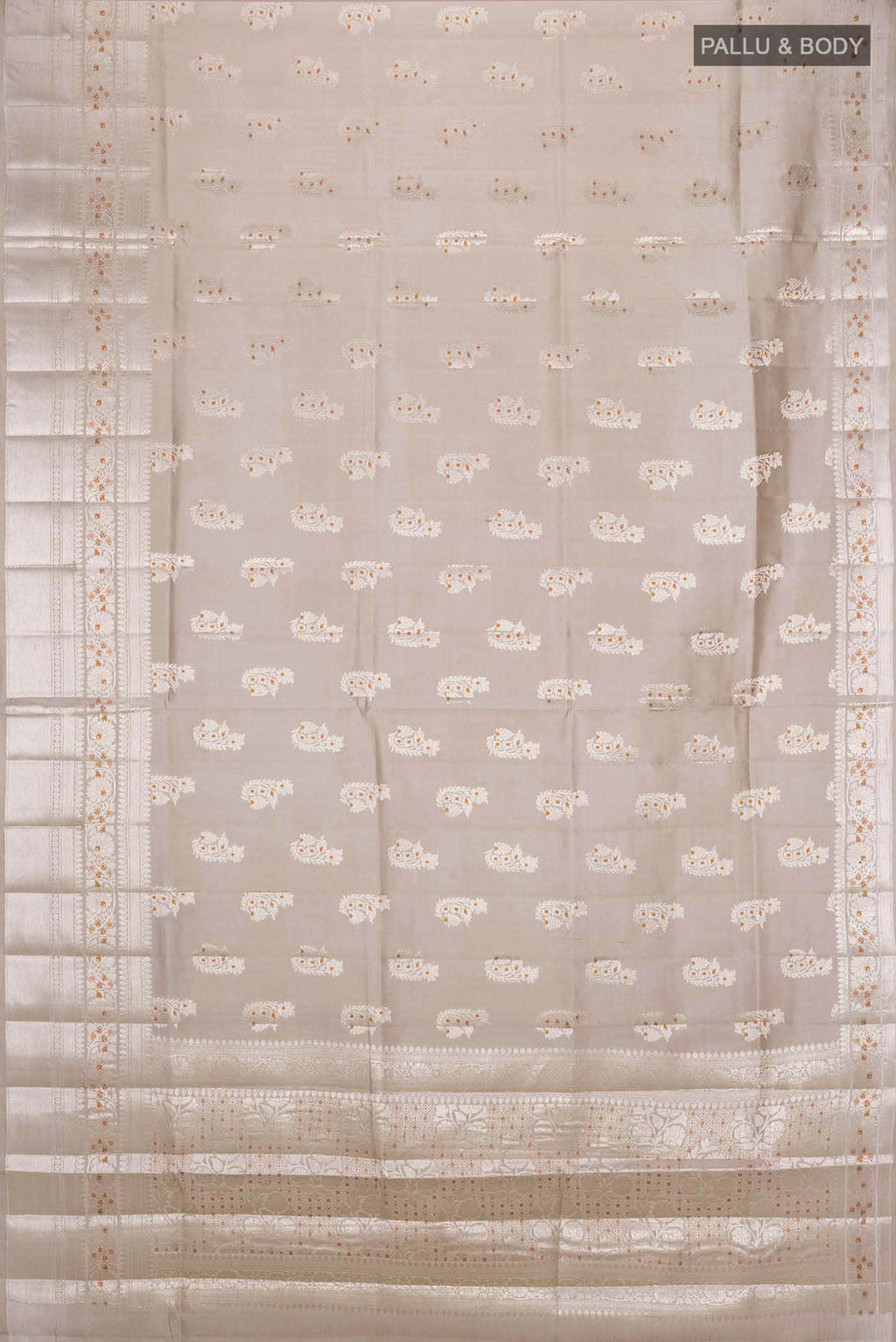 Beige Banarasi Silk Saree