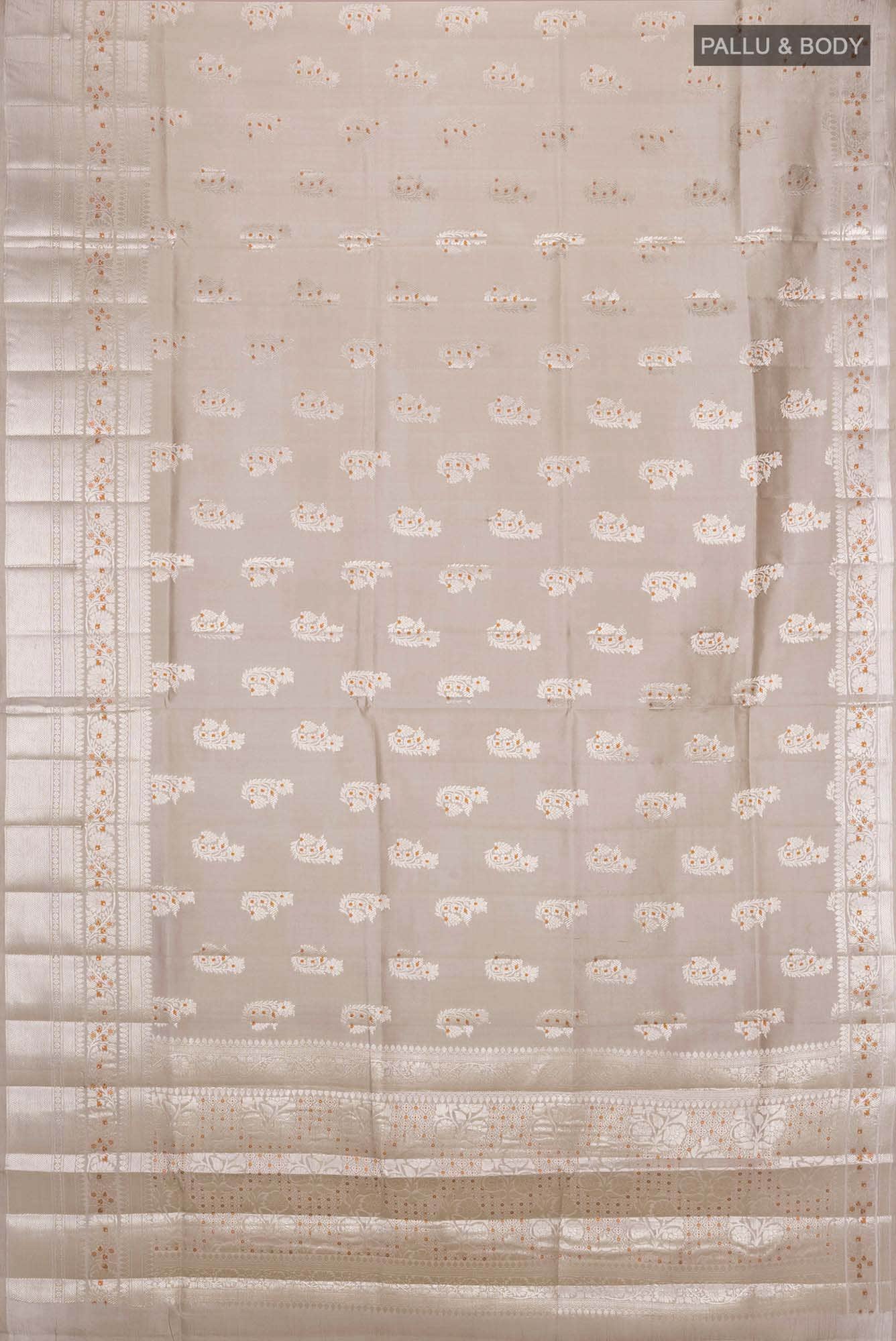 Beige Banarasi Silk Saree