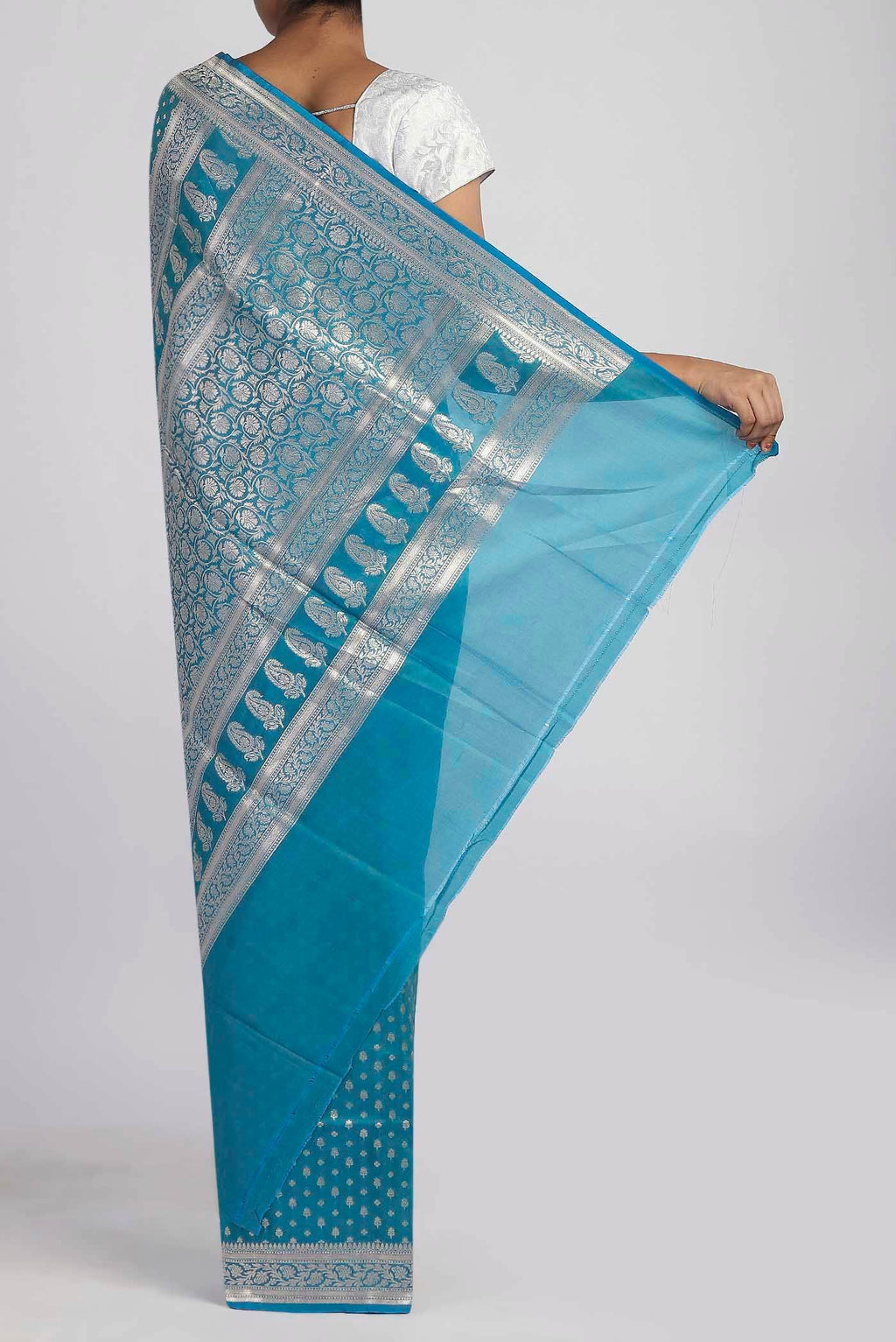 Blue Banarasi Silk Saree