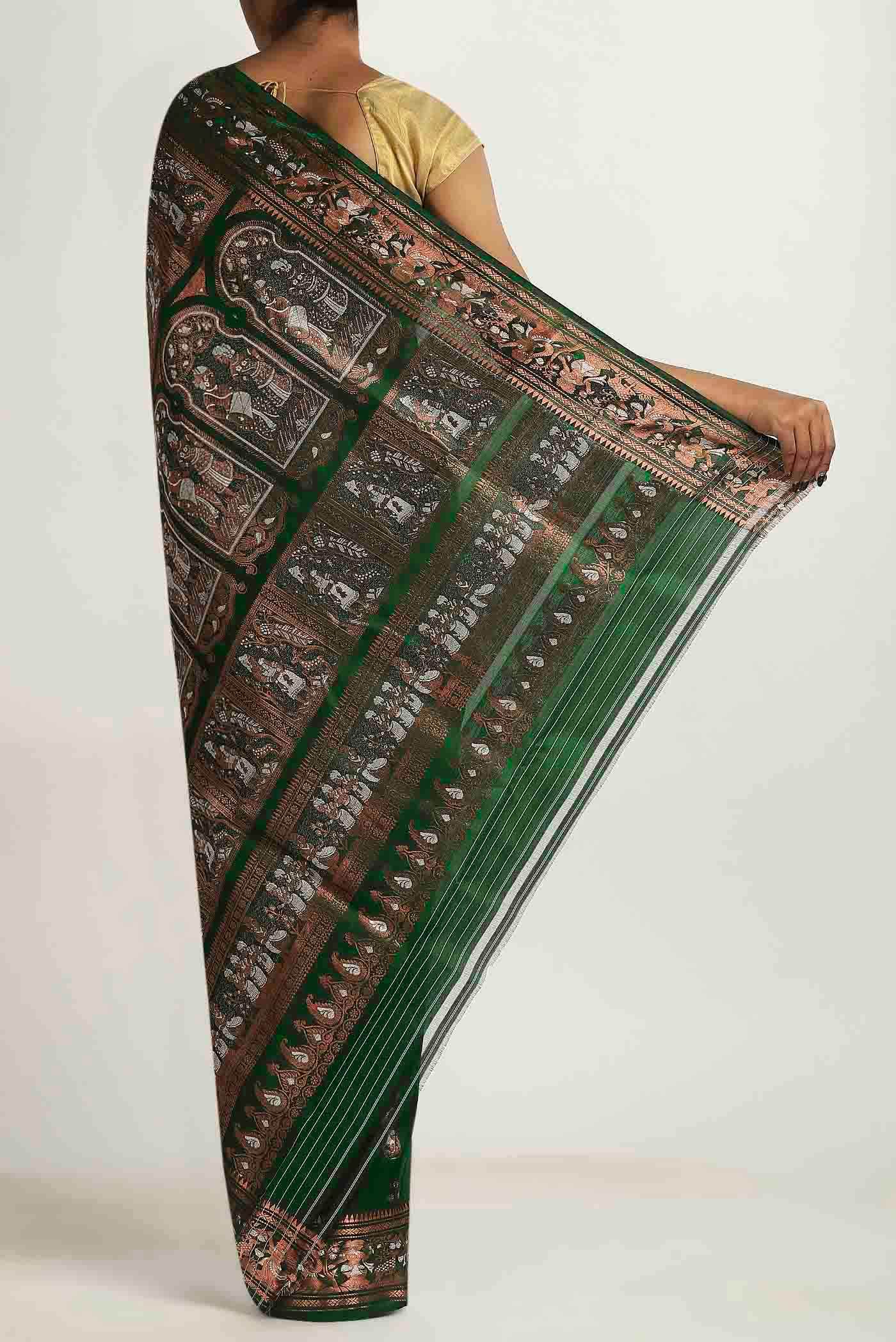 Green Baluchari Silk Saree