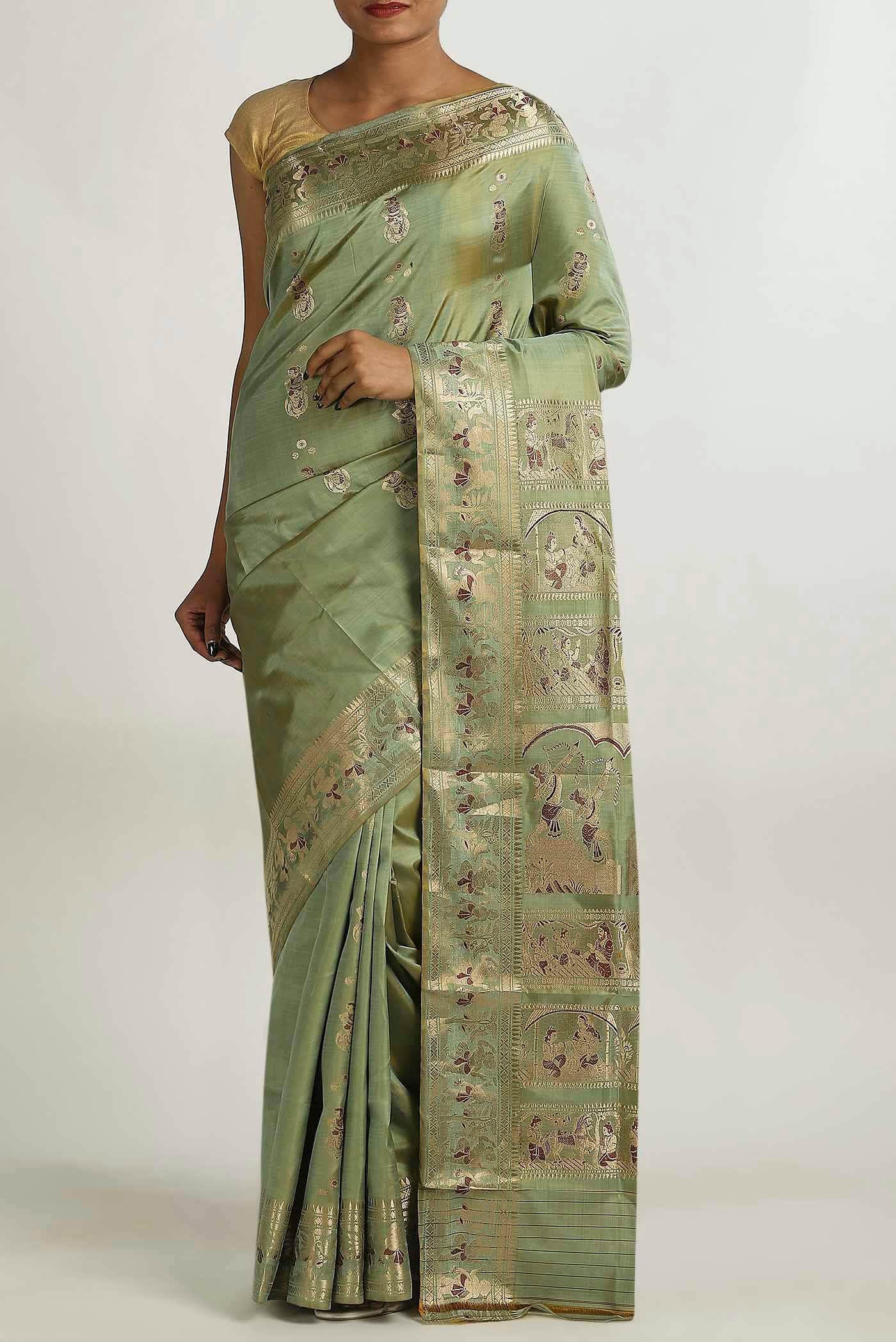 Green Baluchari Silk Saree