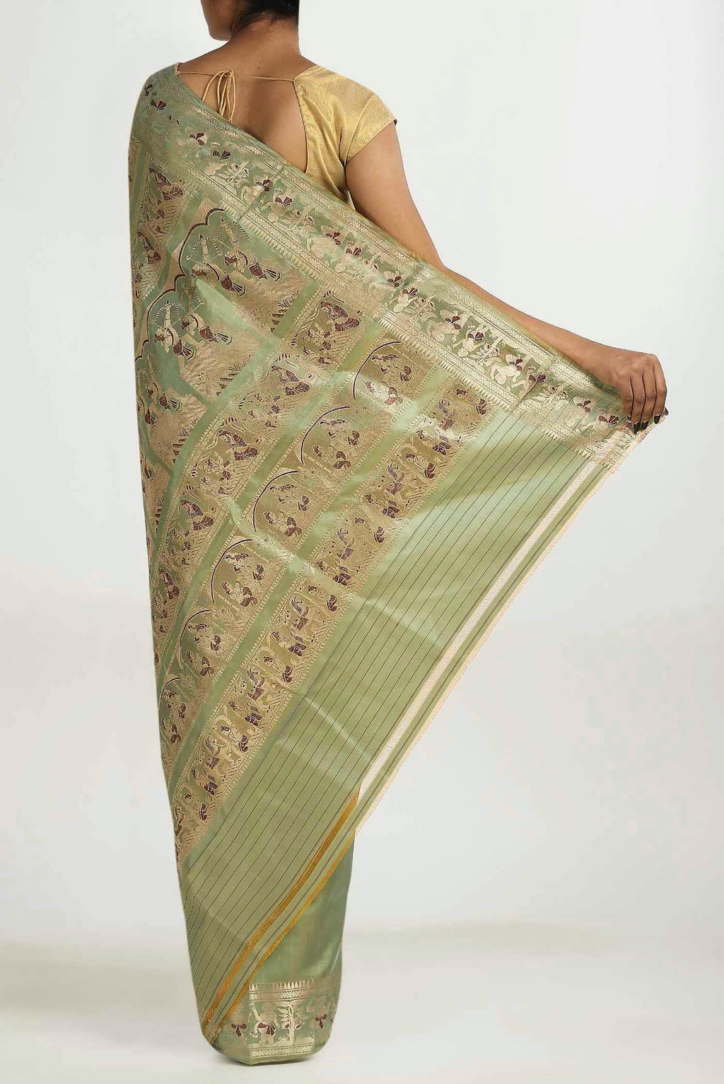 Green Baluchari Silk Saree