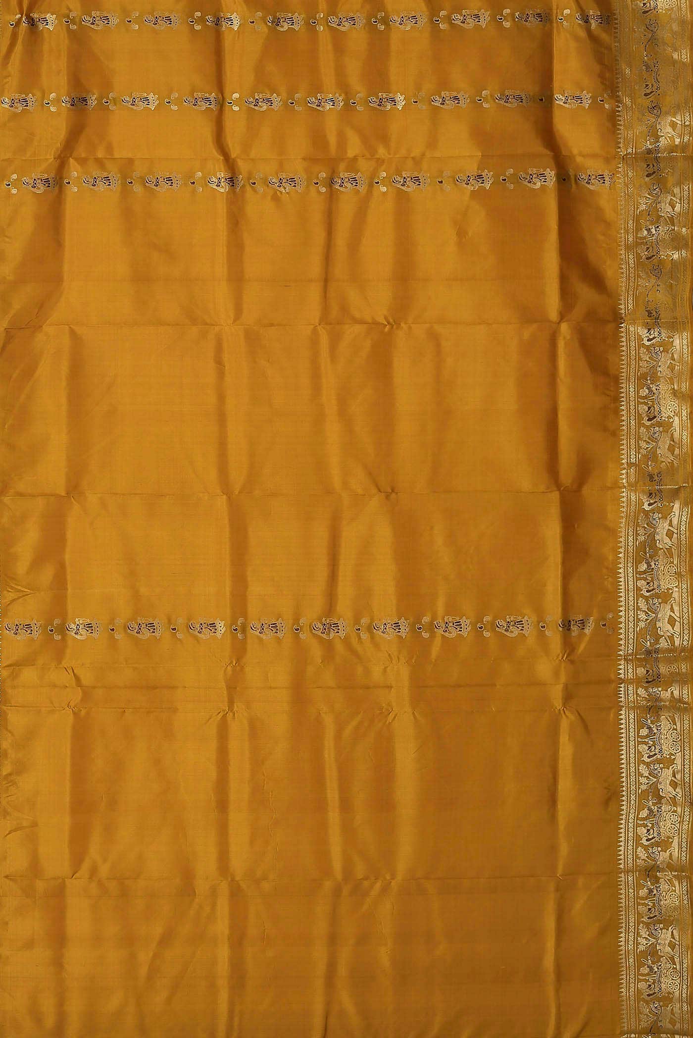 Yellow Baluchari Silk Saree