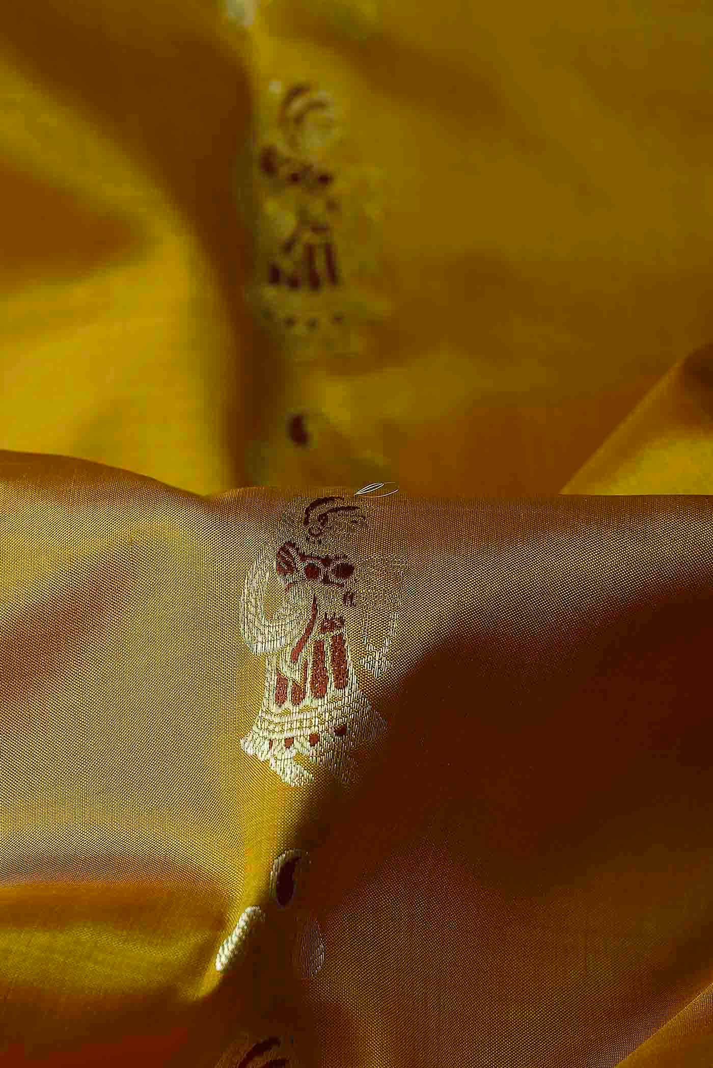 Yellow Baluchari Silk Saree