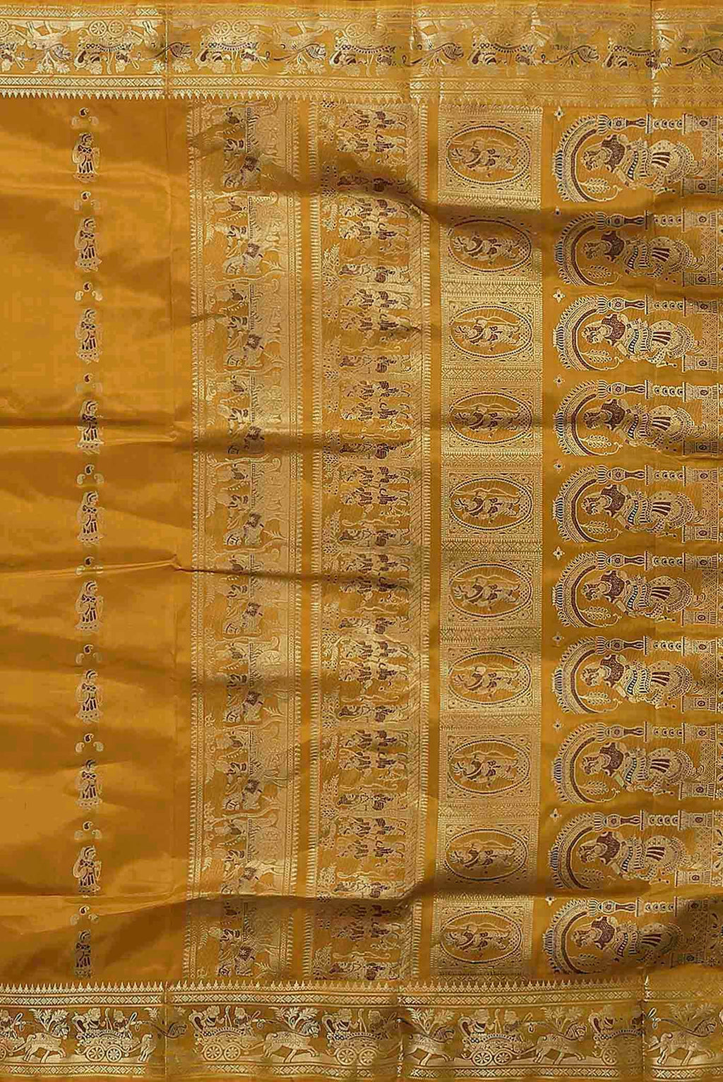 Yellow Baluchari Silk Saree