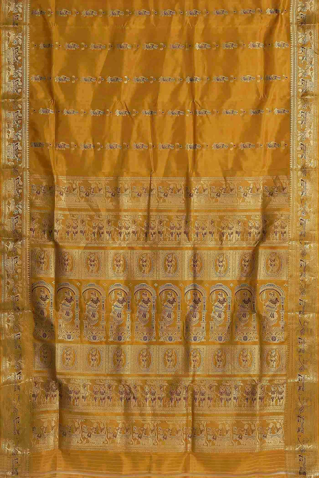 Yellow Baluchari Silk Saree