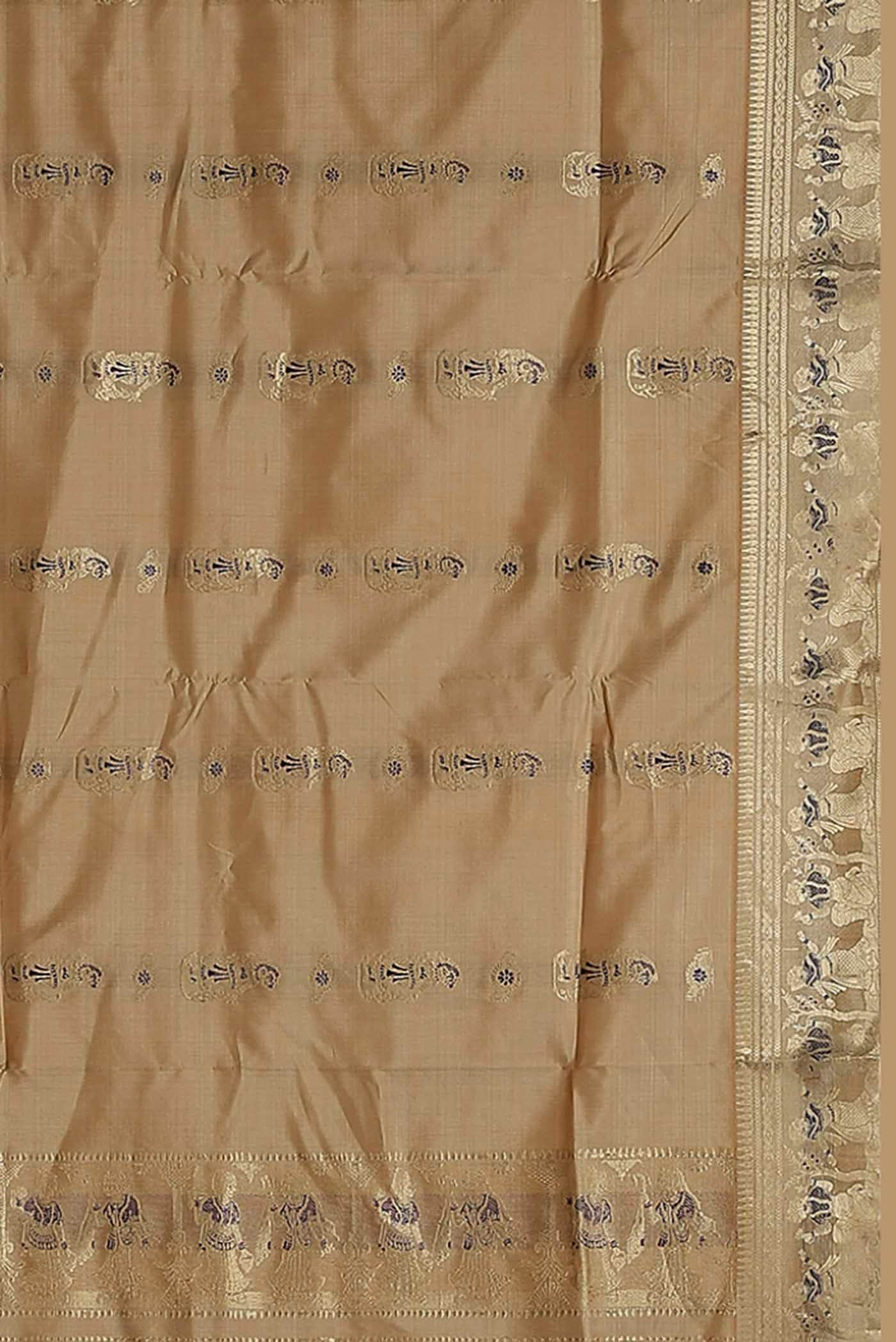 Beige Baluchari Silk Saree
