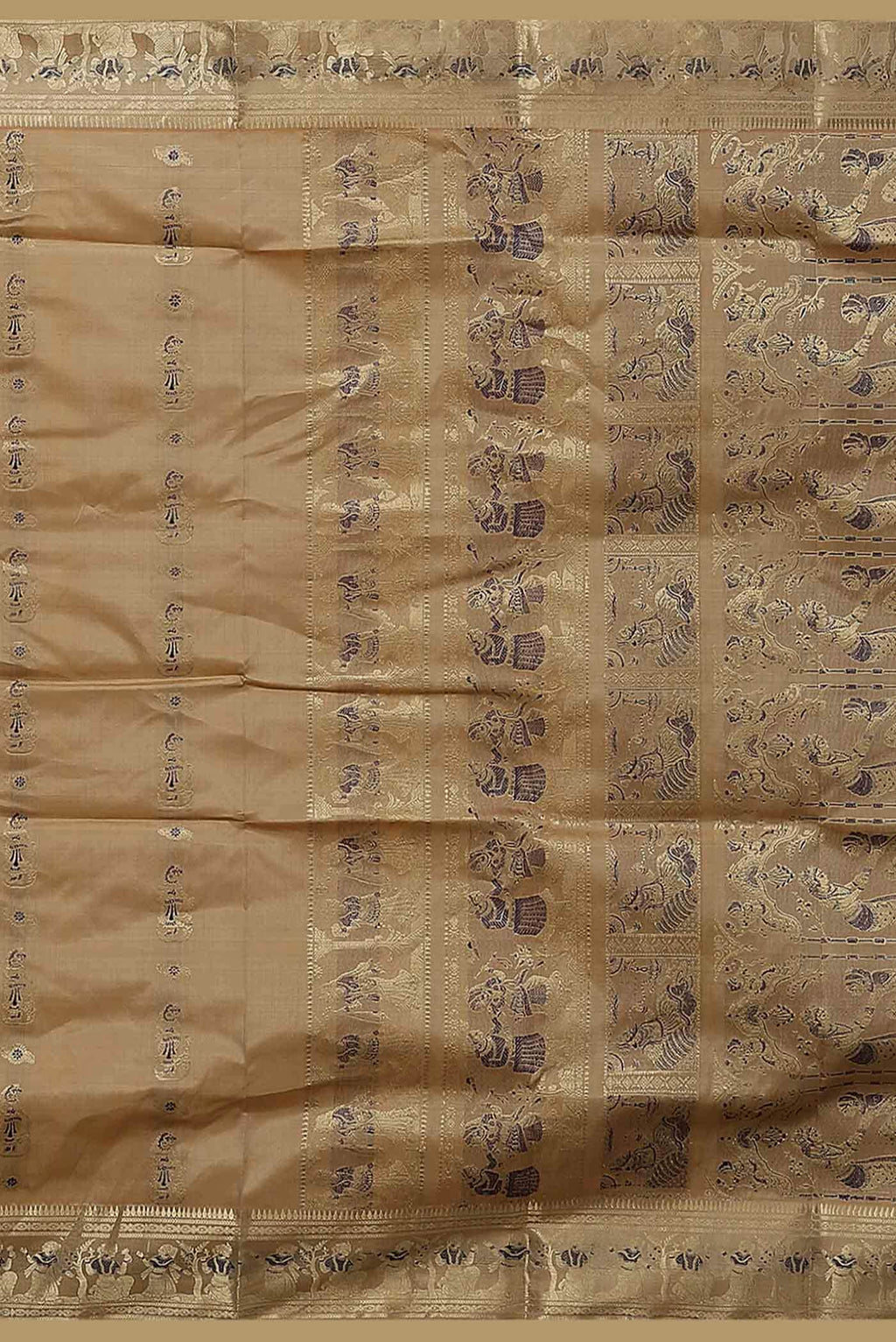 Beige Baluchari Silk Saree