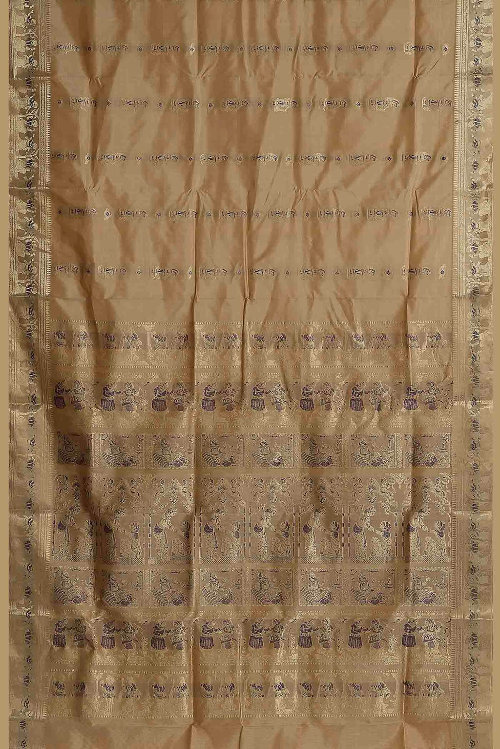 Beige Baluchari Silk Saree
