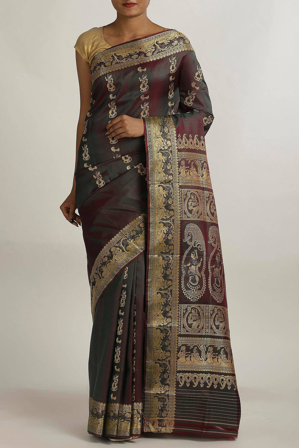 Green Baluchari Silk Saree