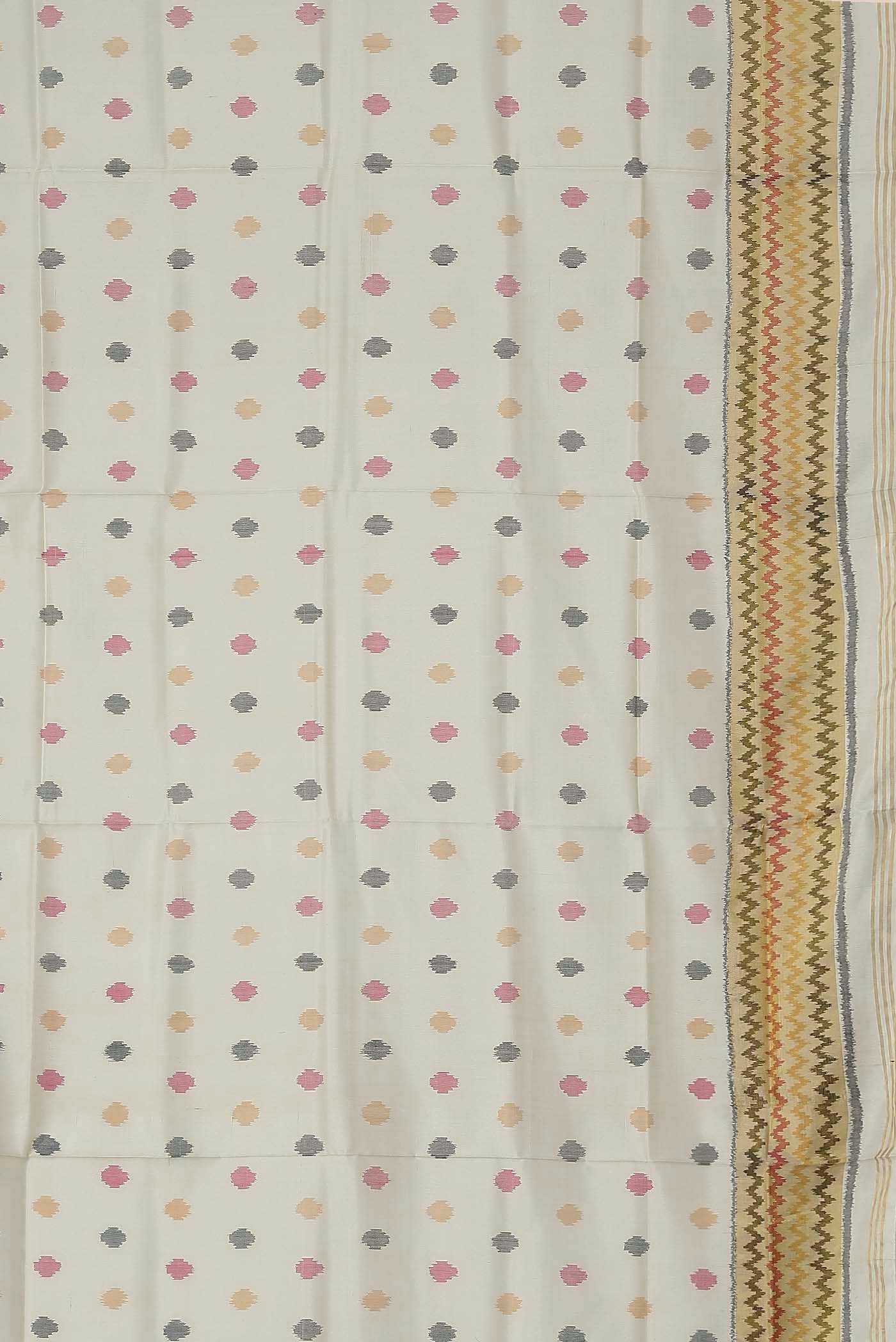 Off White Rajkot Patola Silk Saree