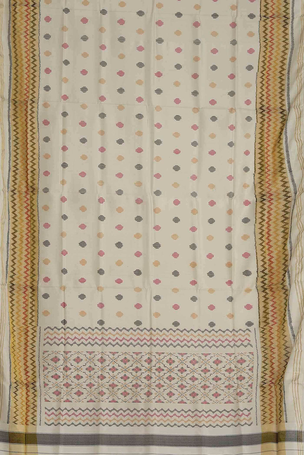 Off White Rajkot Patola Silk Saree