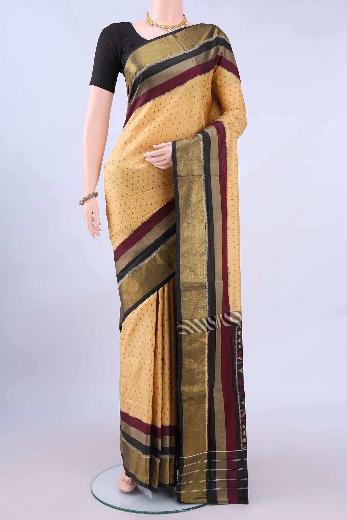 Beige Rajkot Patola Silk Saree