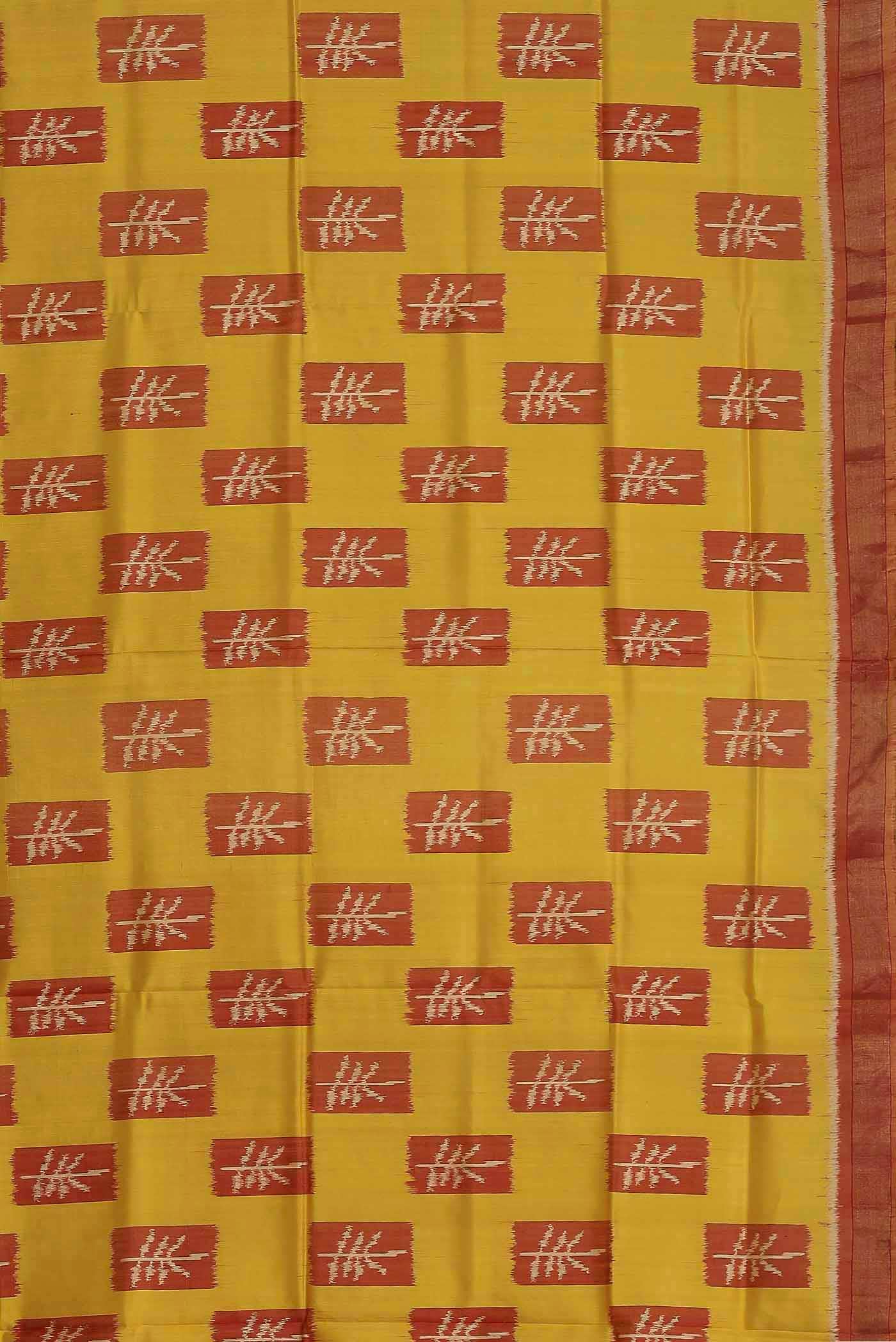 Yellow Rajkot Patola Silk Saree