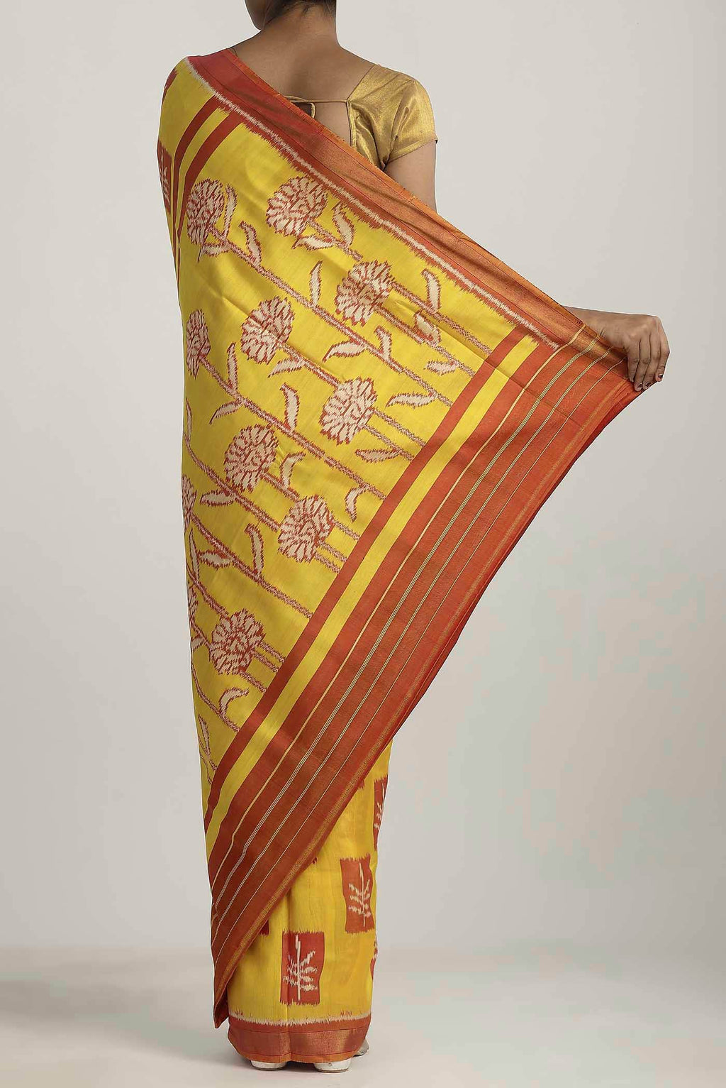 Yellow Rajkot Patola Silk Saree