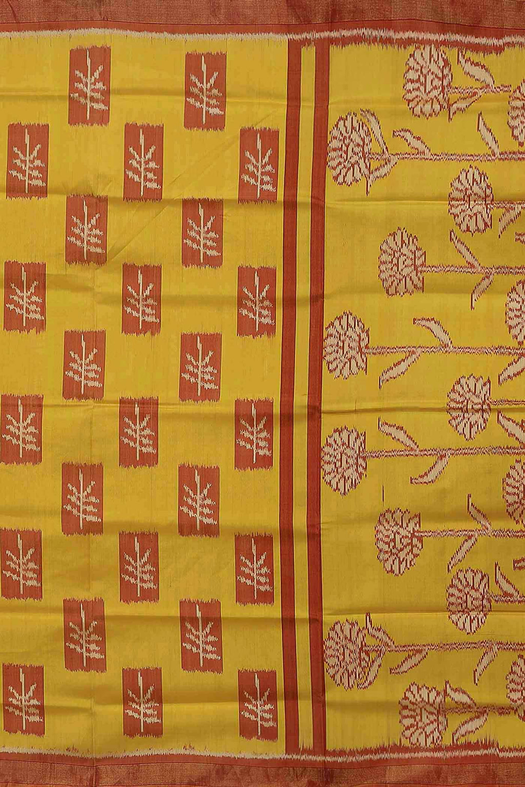 Yellow Rajkot Patola Silk Saree