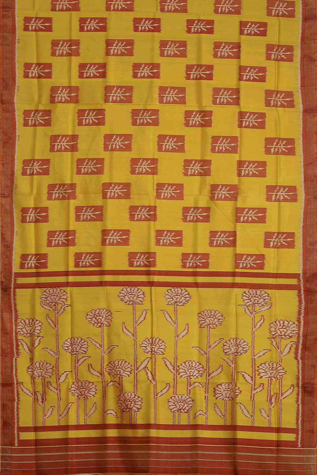 Yellow Rajkot Patola Silk Saree