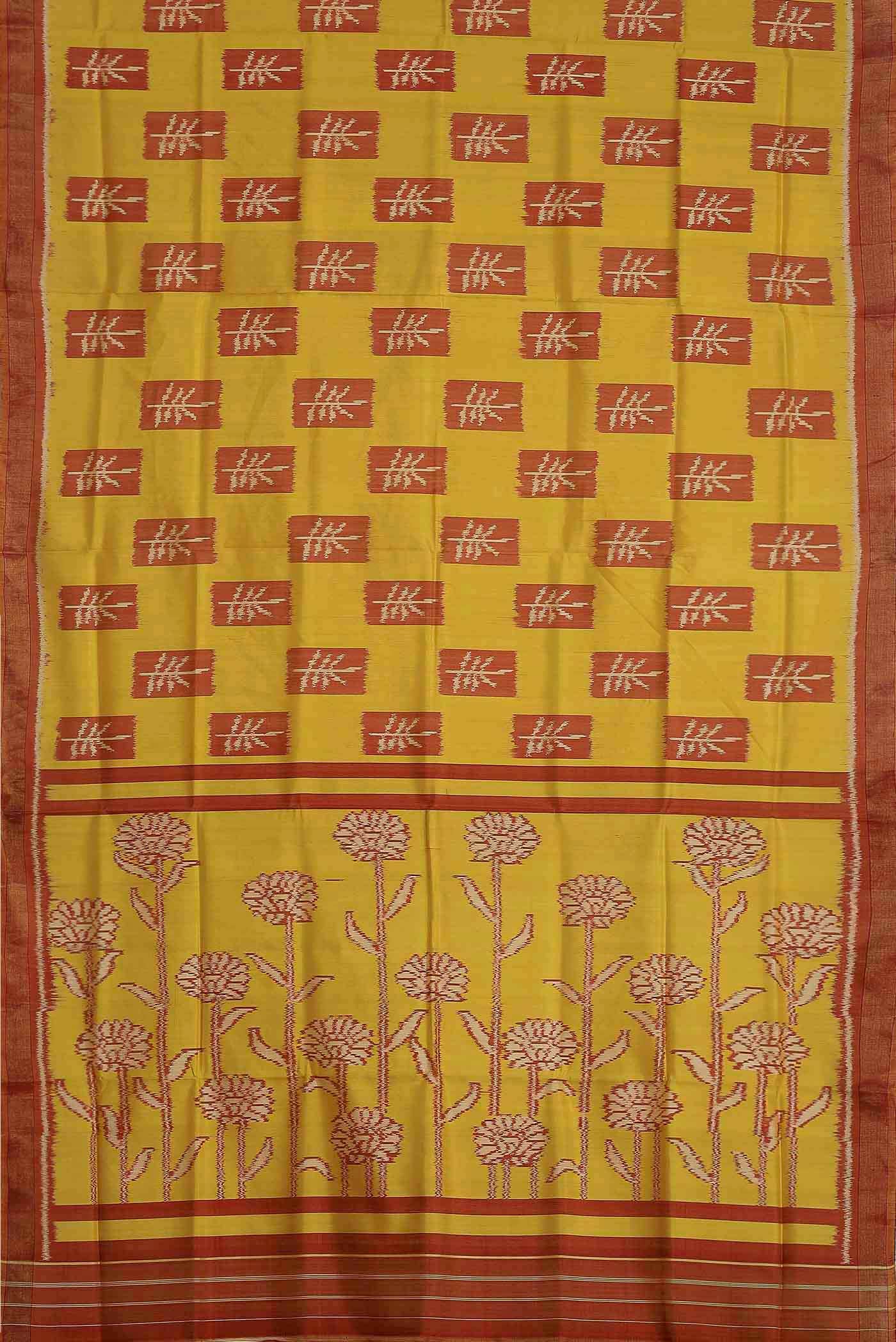 Yellow Rajkot Patola Silk Saree