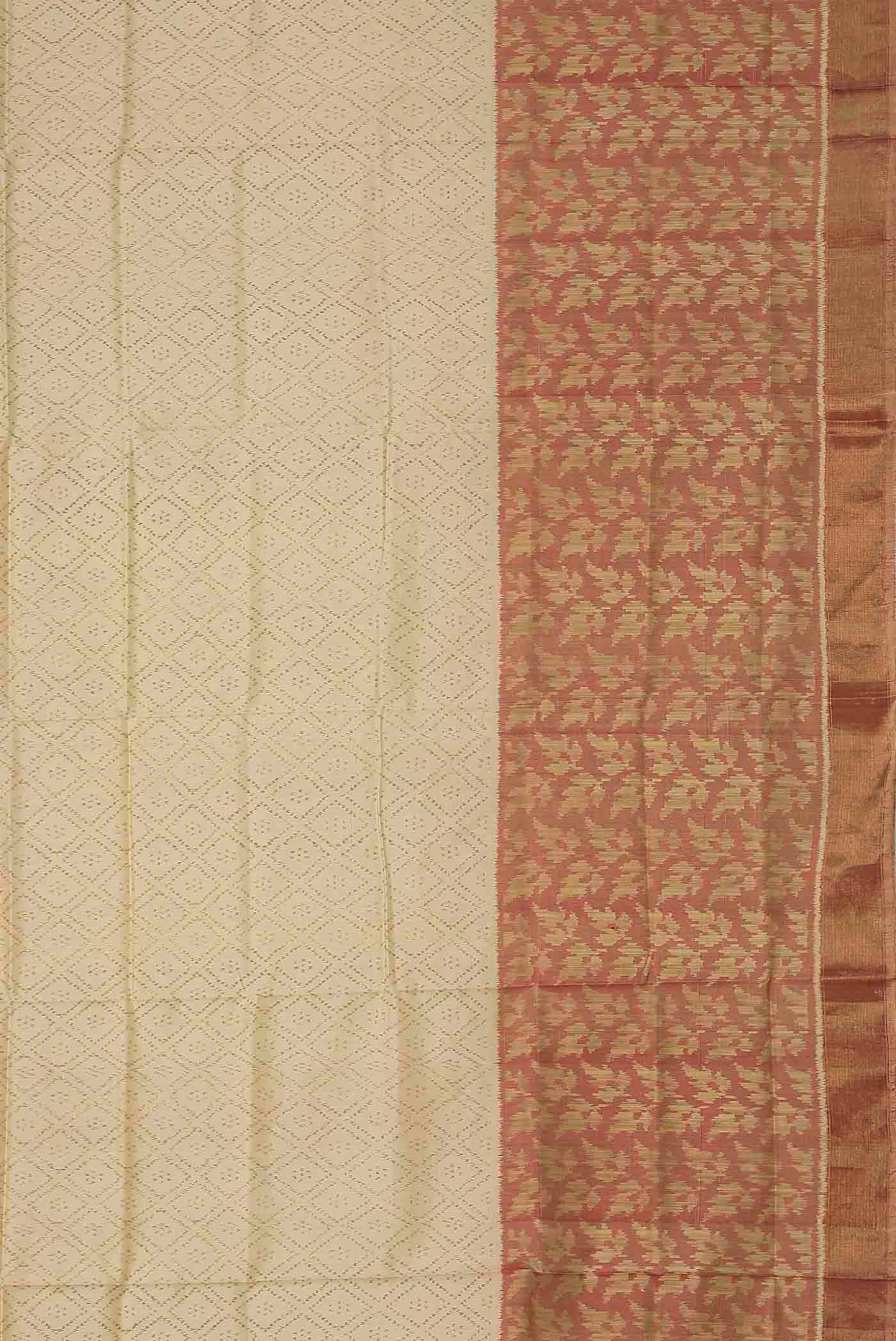 Cream Rajkot Patola Silk Saree