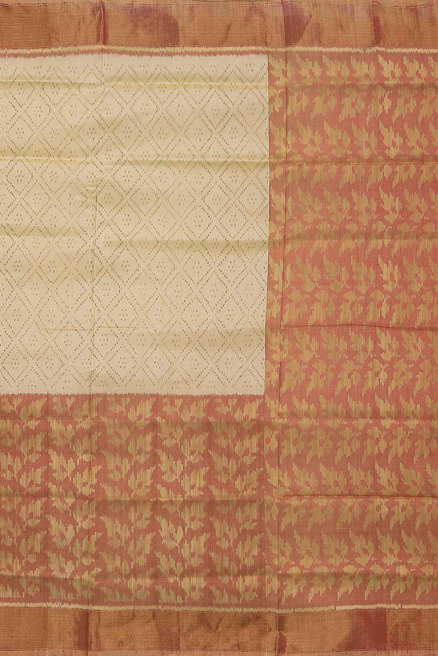 Cream Rajkot Patola Silk Saree