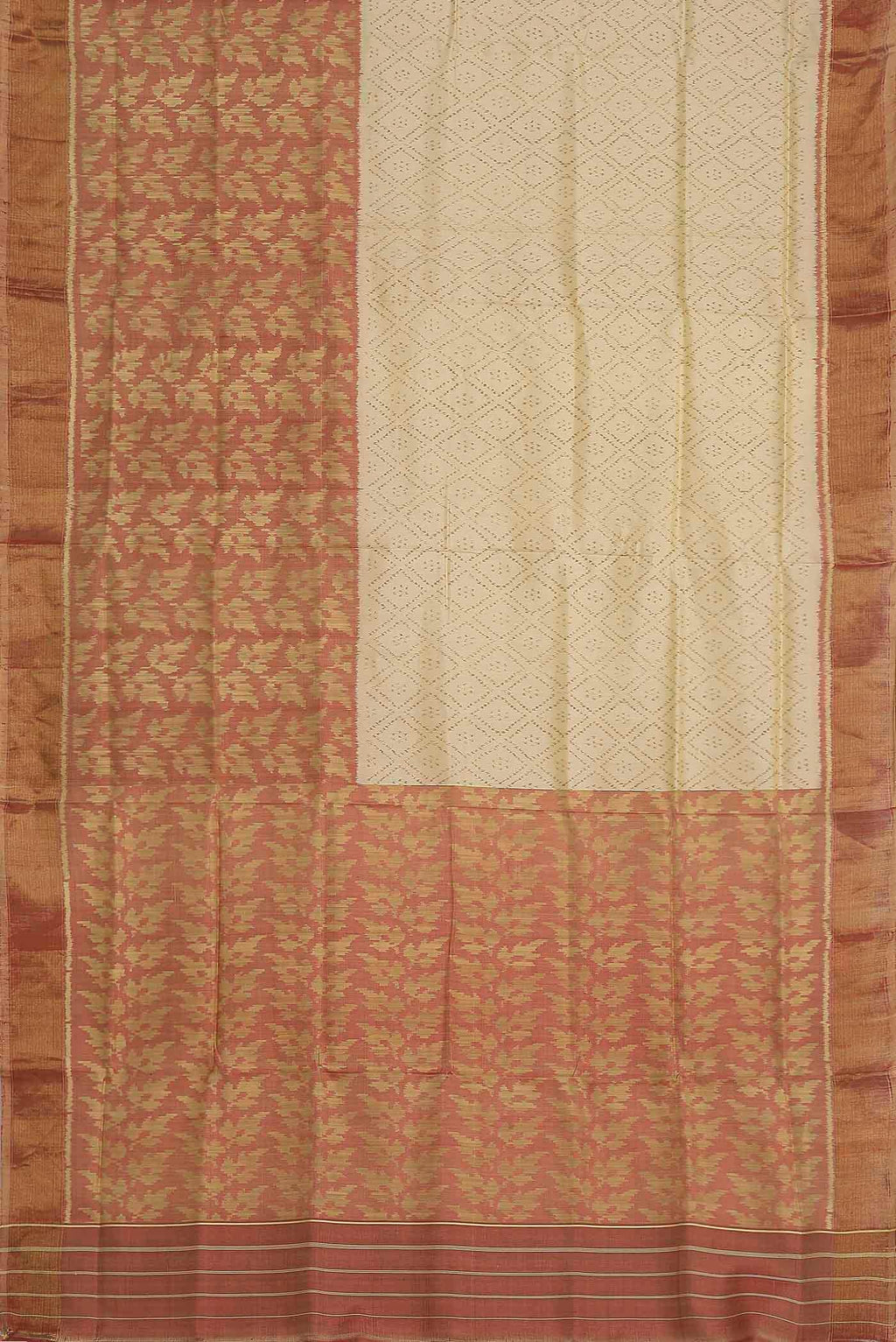 Cream Rajkot Patola Silk Saree
