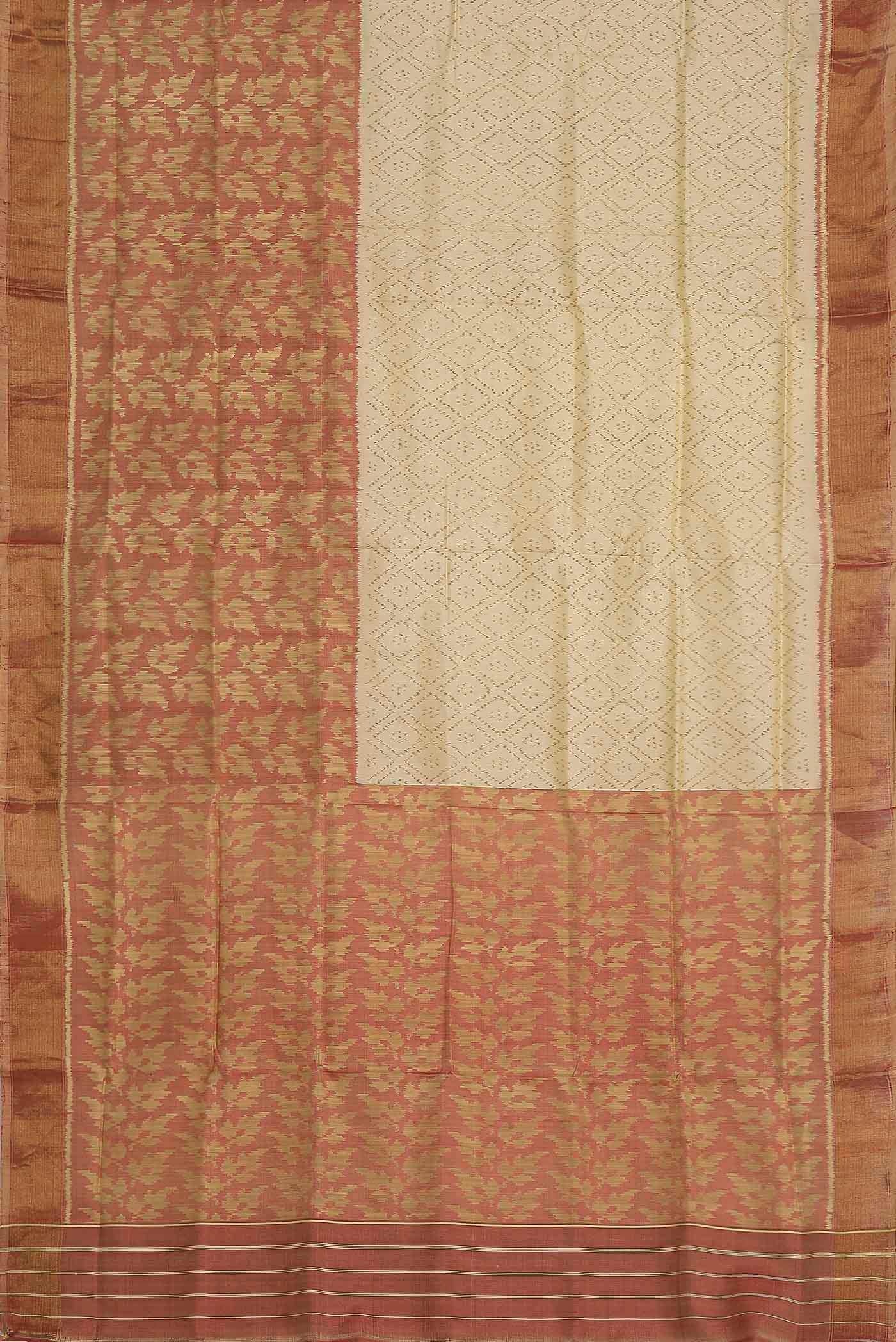 Cream Rajkot Patola Silk Saree