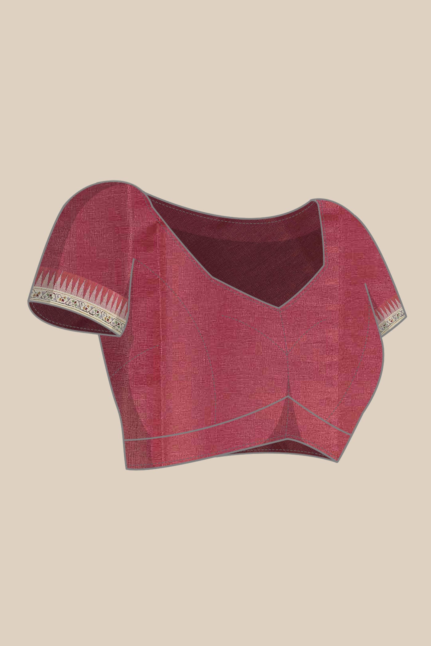 Red Bhagalpuri Tussar Silk Saree