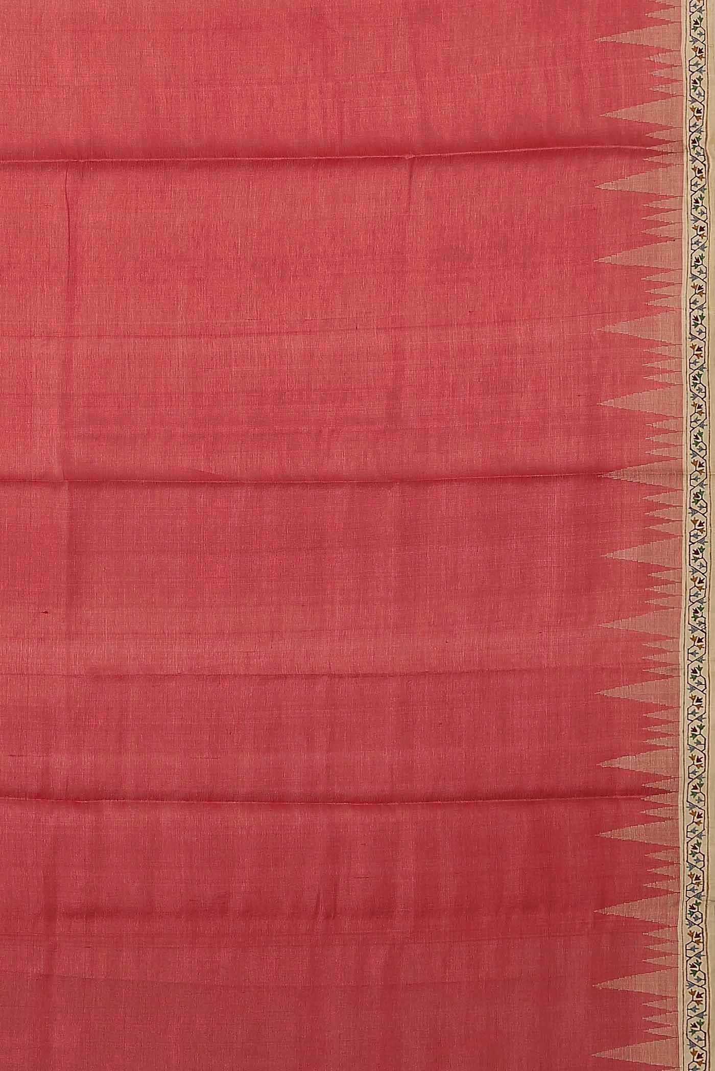Red Bhagalpuri Tussar Silk Saree