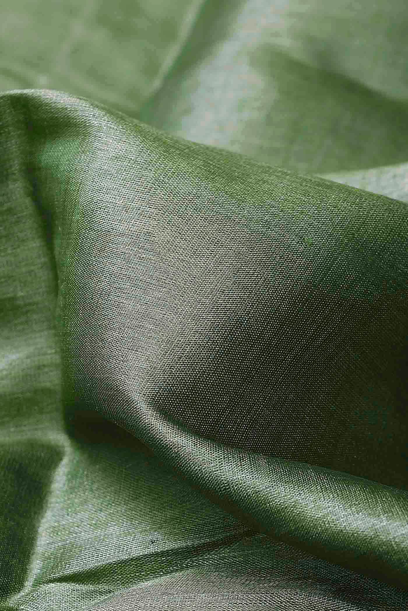 Green Bhagalpuri Tussar Silk Saree