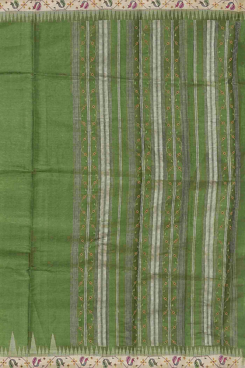 Green Bhagalpuri Tussar Silk Saree