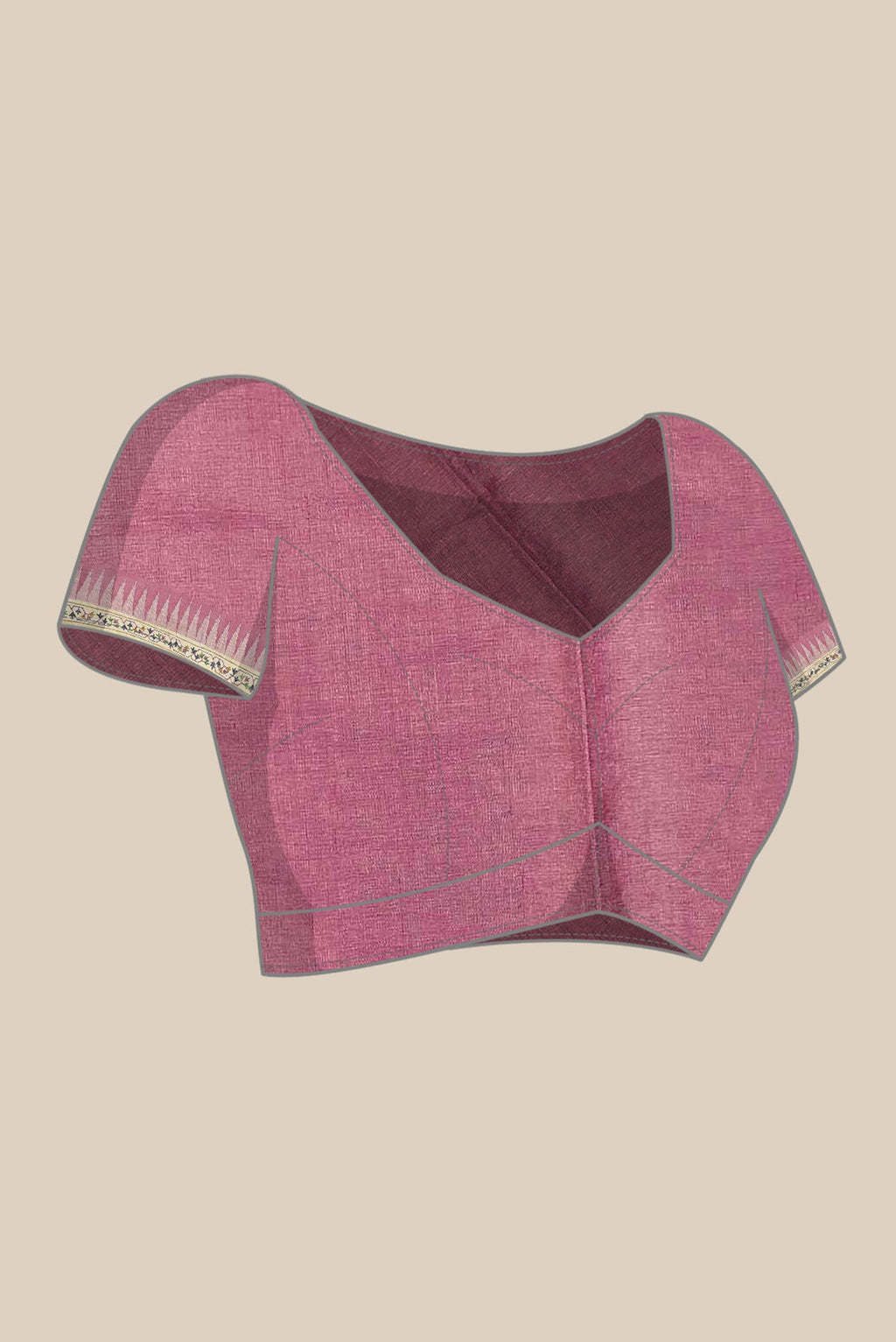 Pink Bhagalpuri Tussar Silk Saree
