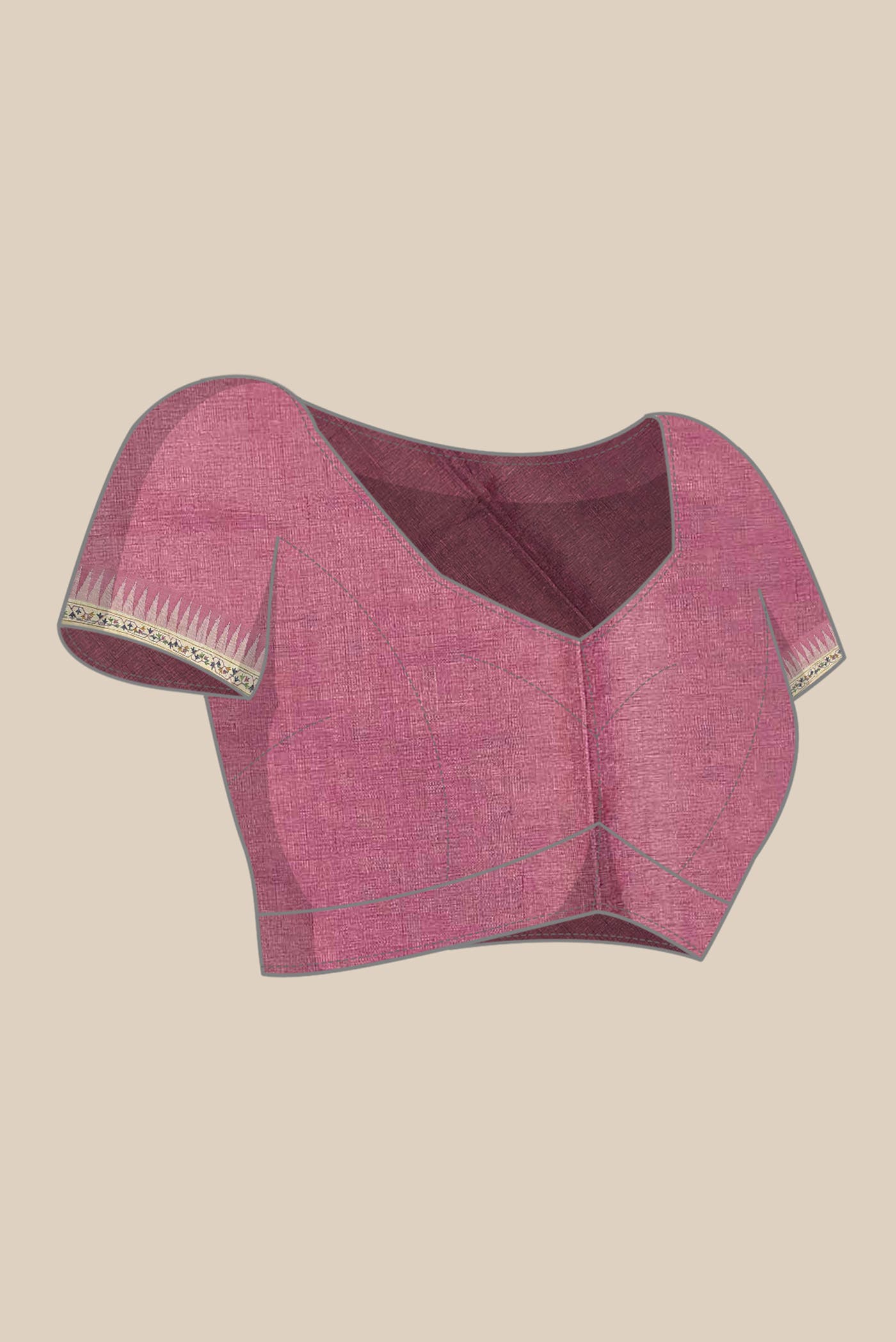 Pink Bhagalpuri Tussar Silk Saree