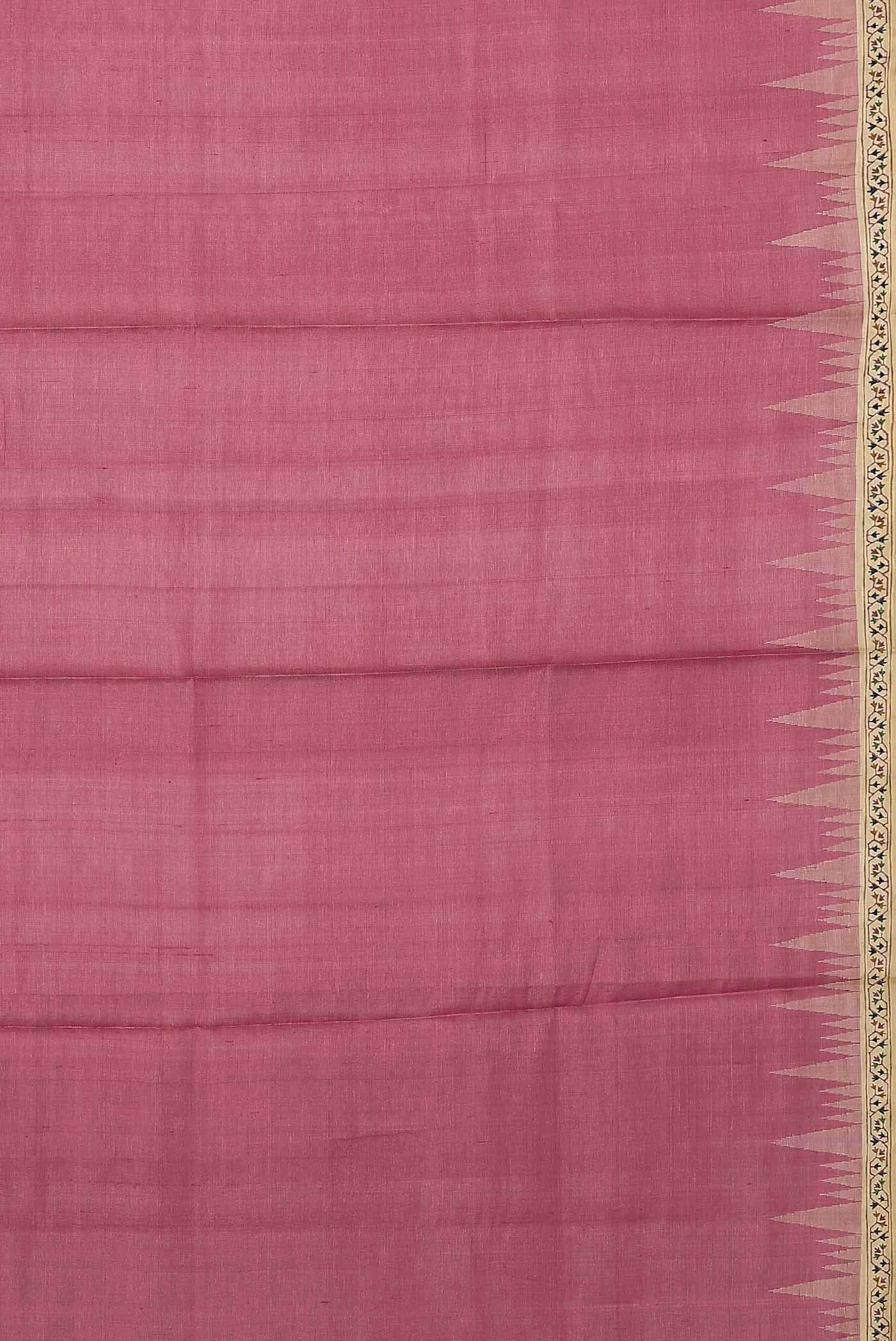 Pink Bhagalpuri Tussar Silk Saree