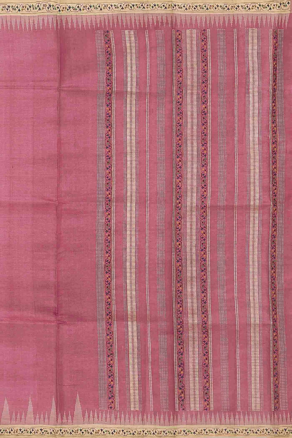 Pink Bhagalpuri Tussar Silk Saree