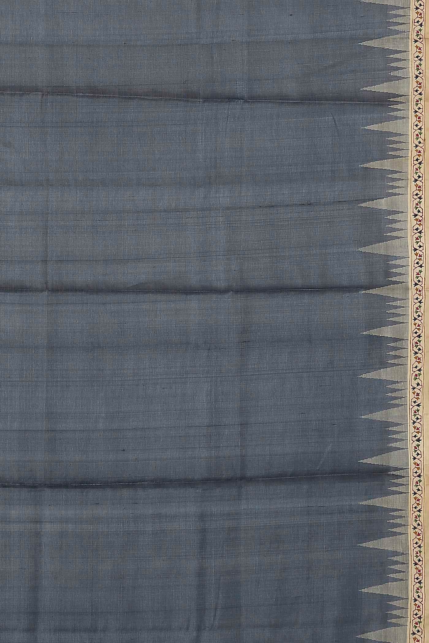 Blue Bhagalpuri Tussar Silk Saree
