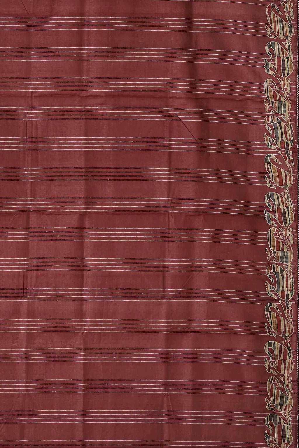 Maroon Bhagalpuri Tussar Silk Saree