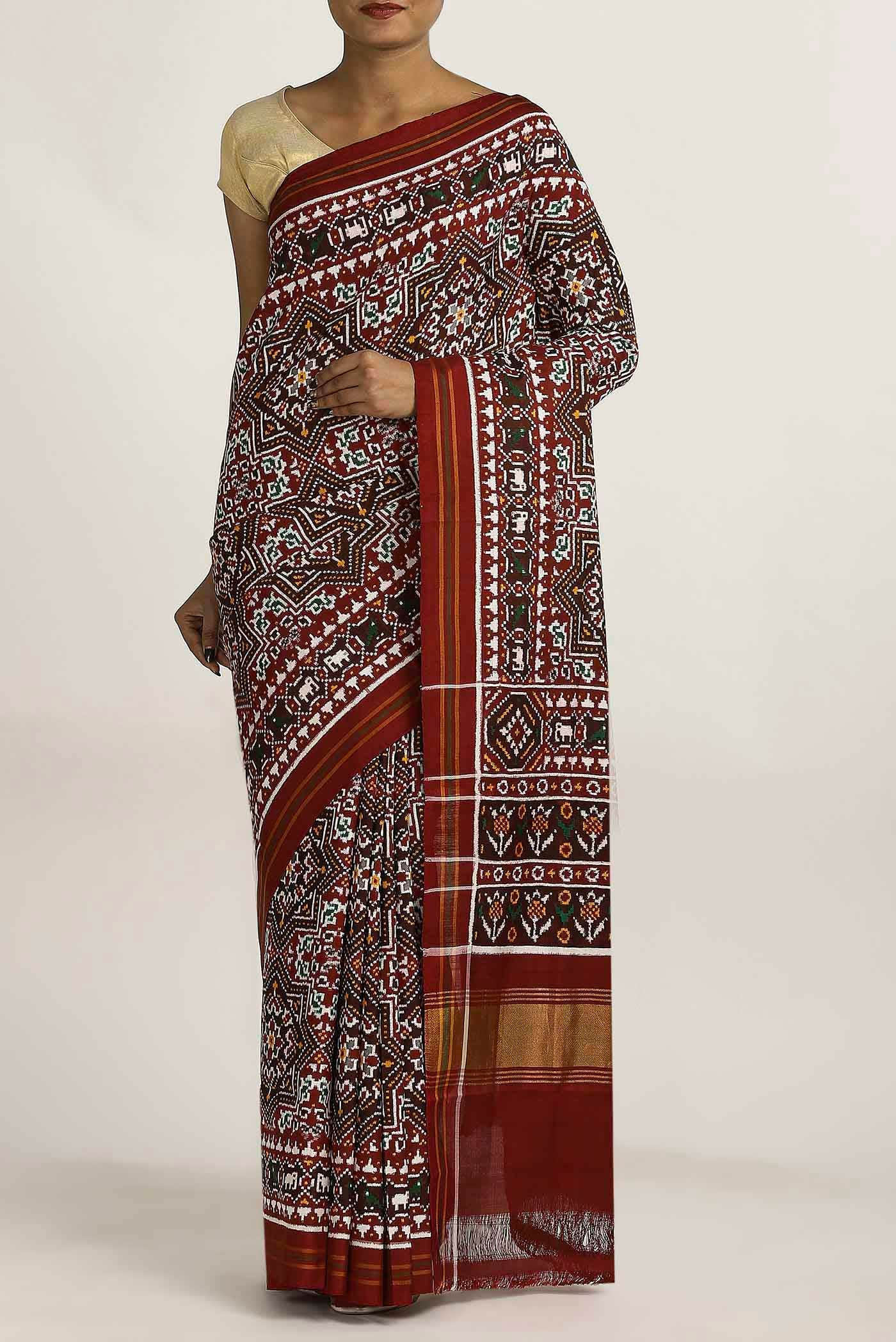Black Rajkot Patola Silk Saree