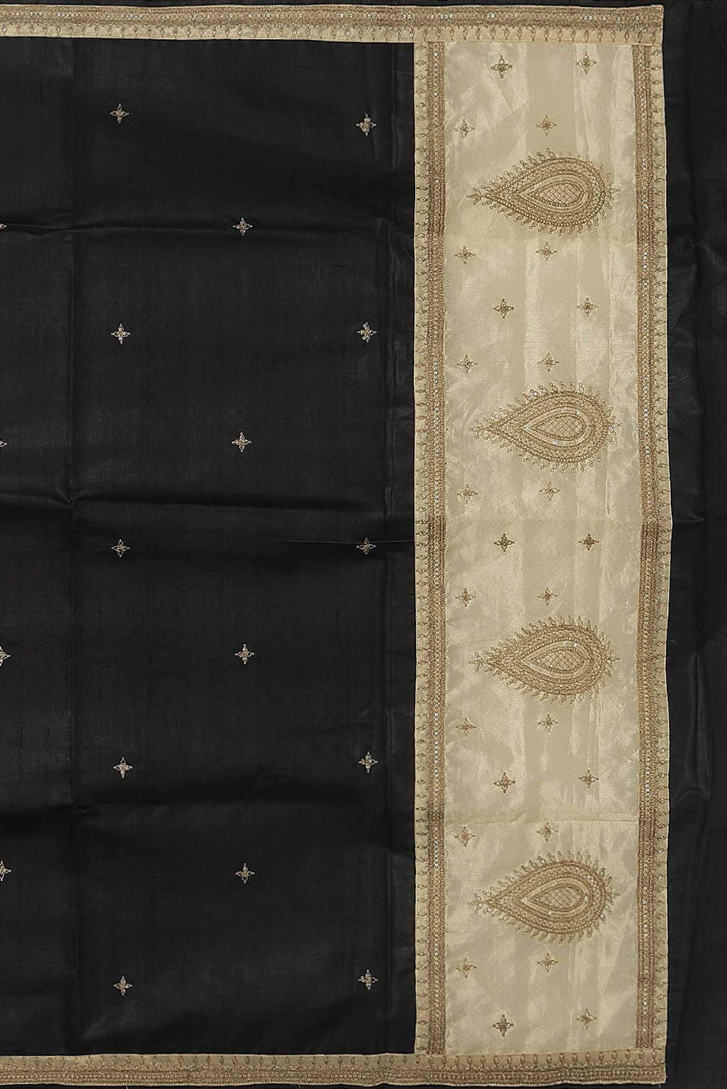Black Bhagalpuri Tussar Silk Saree