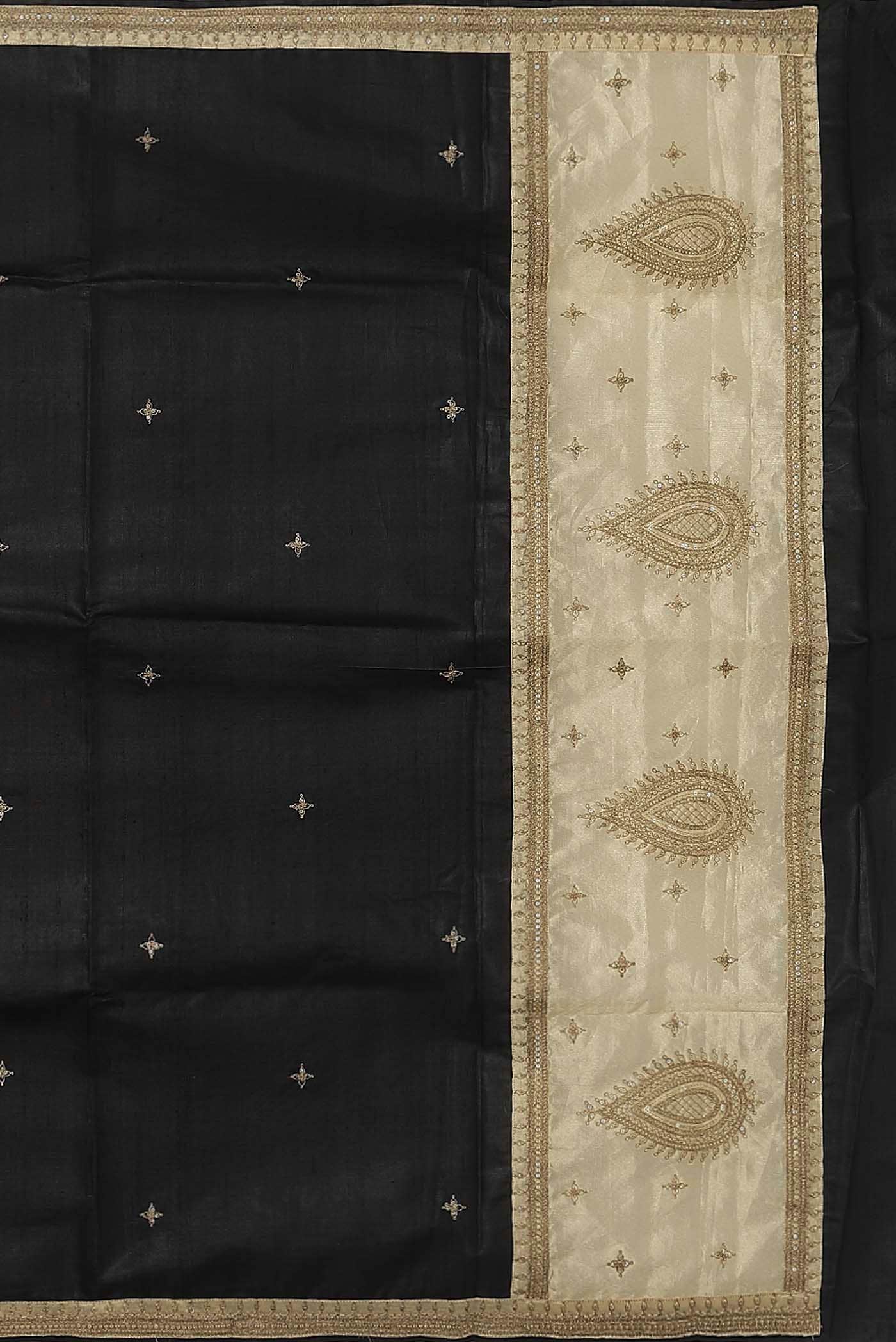 Black Bhagalpuri Tussar Silk Saree