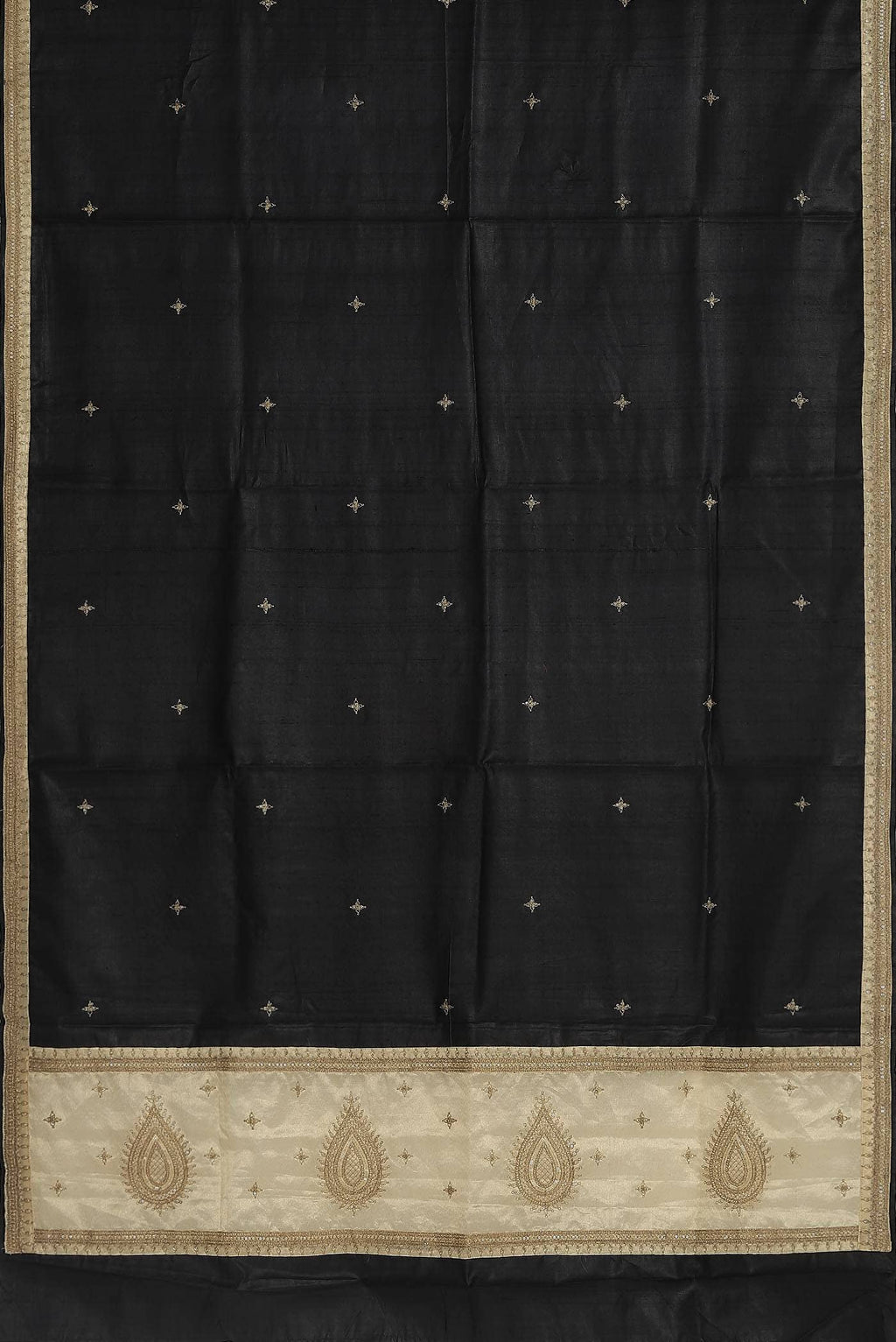 Black Bhagalpuri Tussar Silk Saree