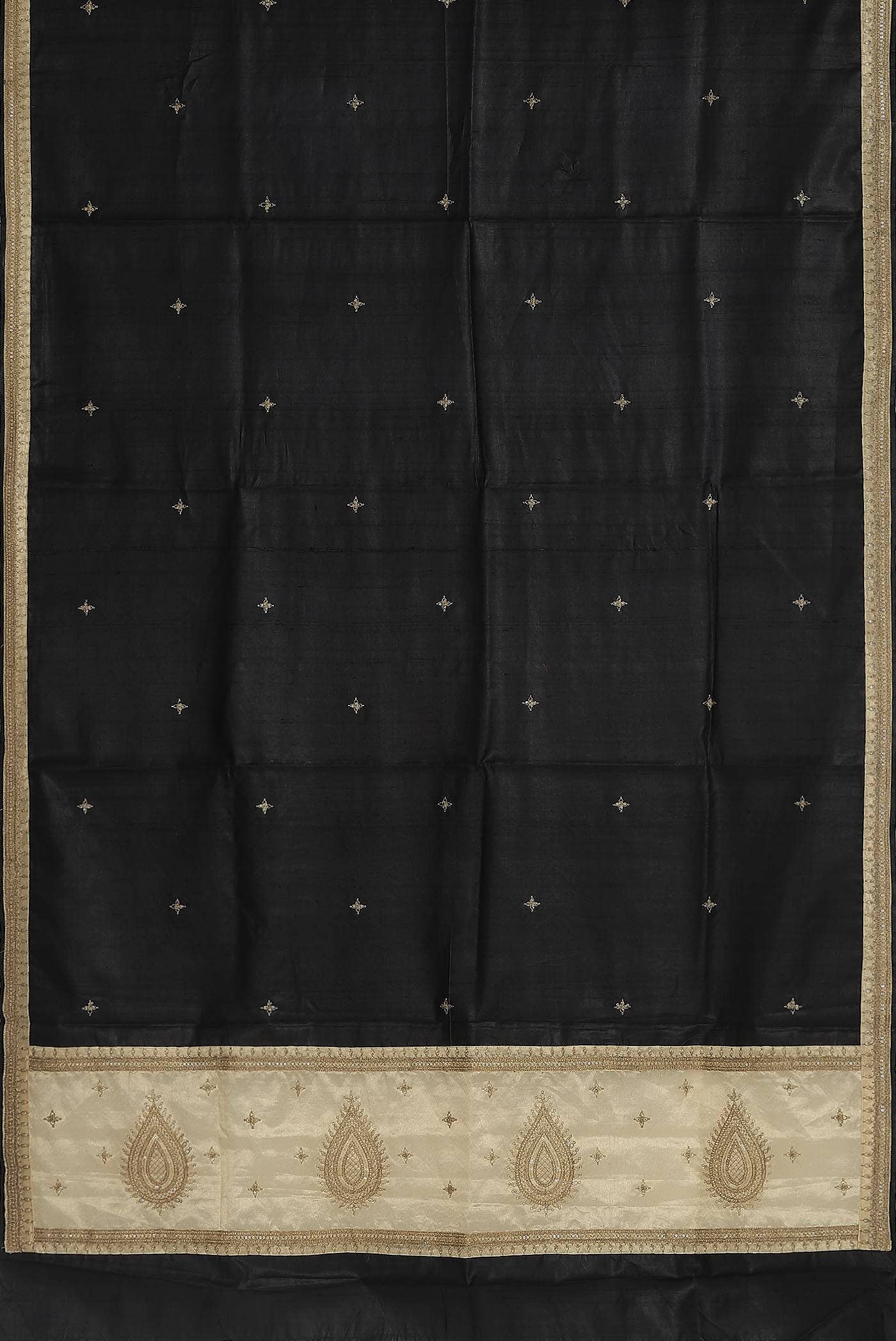 Black Bhagalpuri Tussar Silk Saree