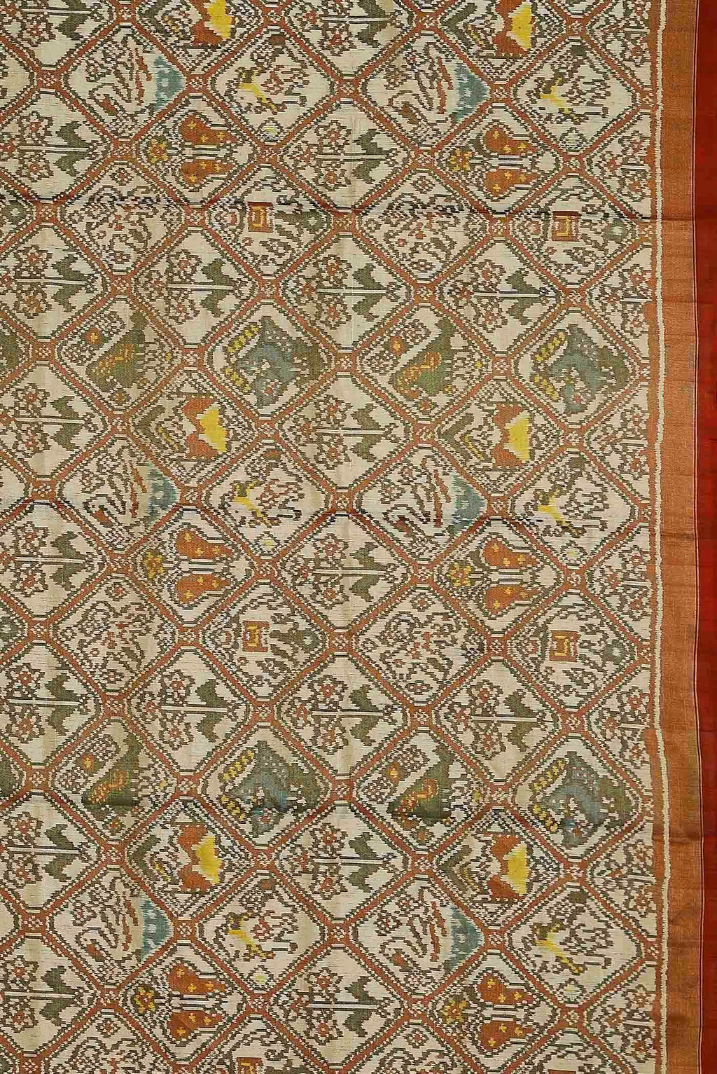 Beige Rajkot Patola Silk Saree