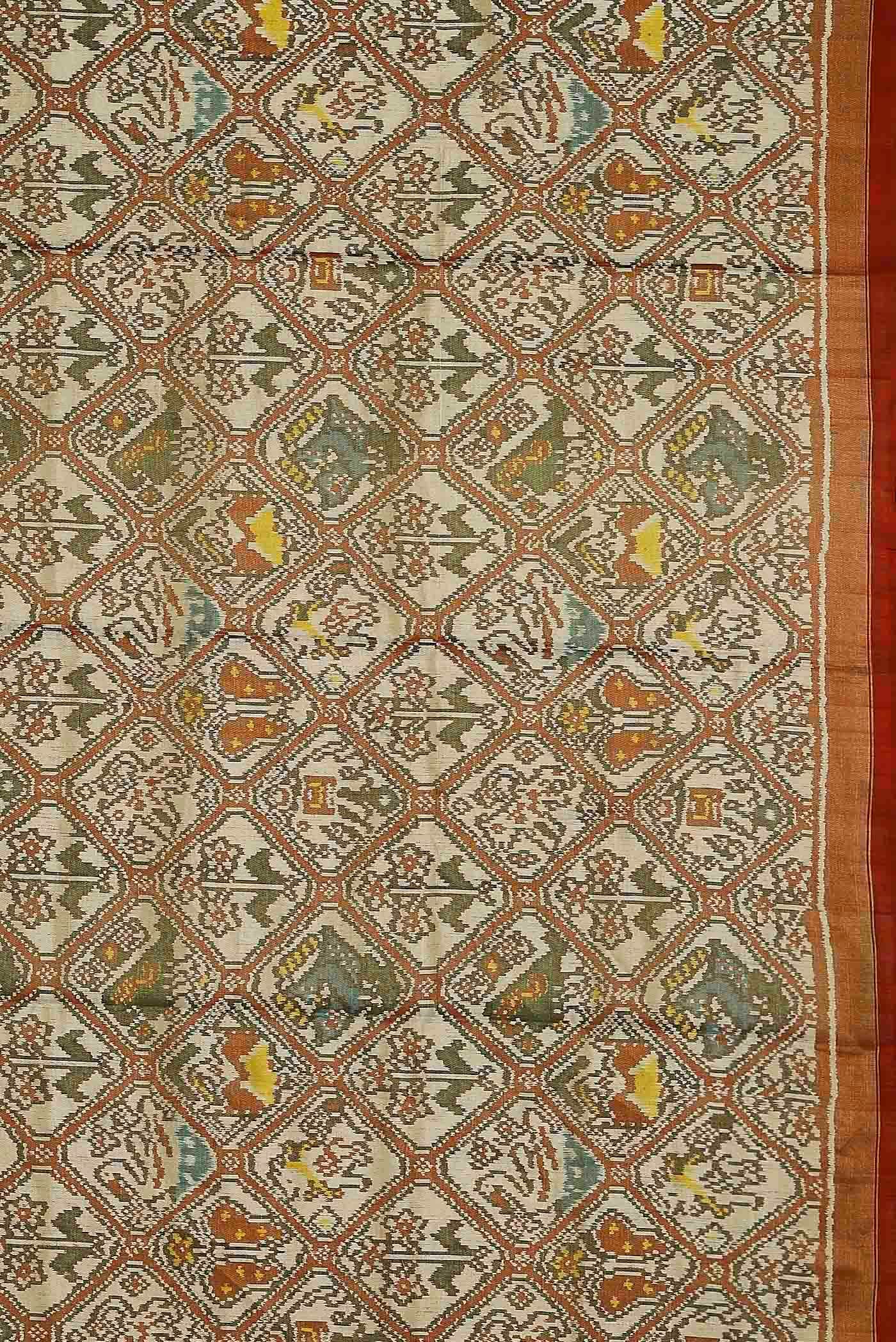 Beige Rajkot Patola Silk Saree