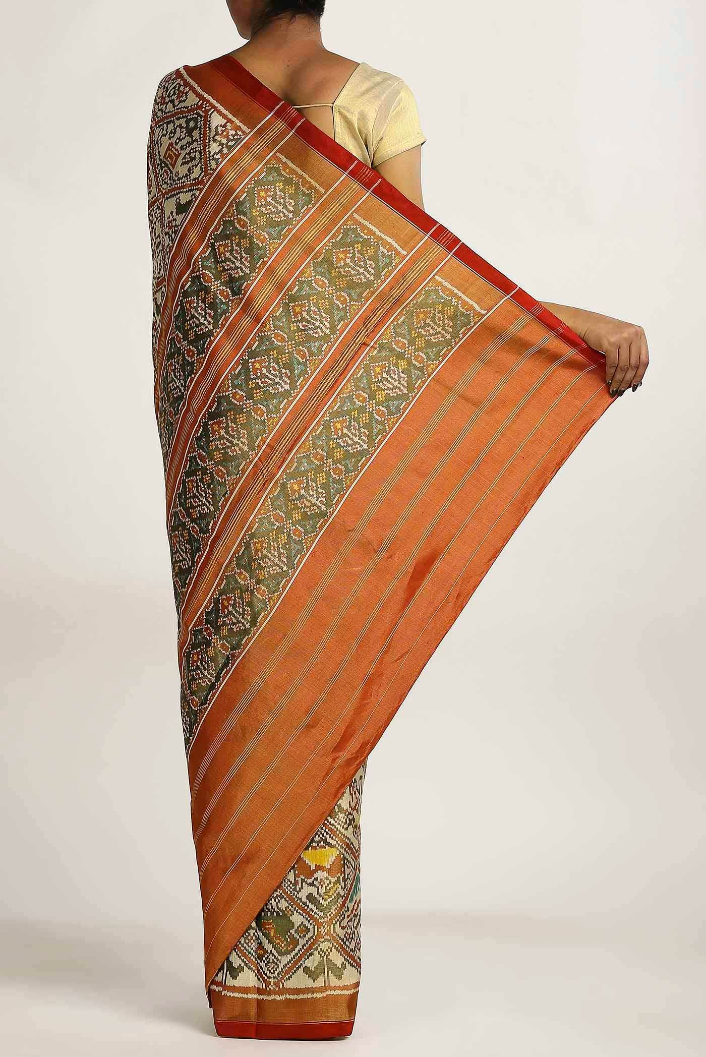 Beige Rajkot Patola Silk Saree