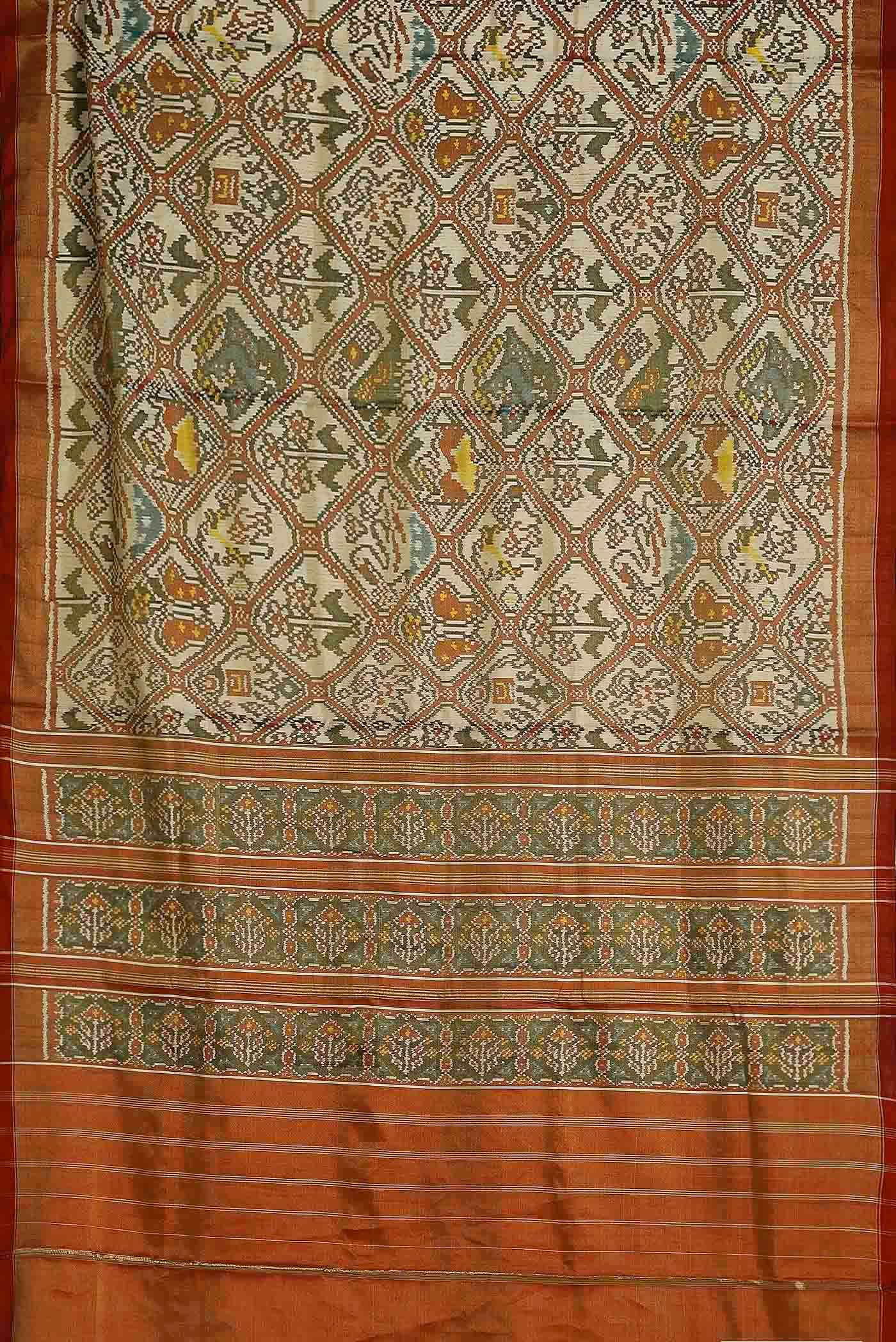 Beige Rajkot Patola Silk Saree