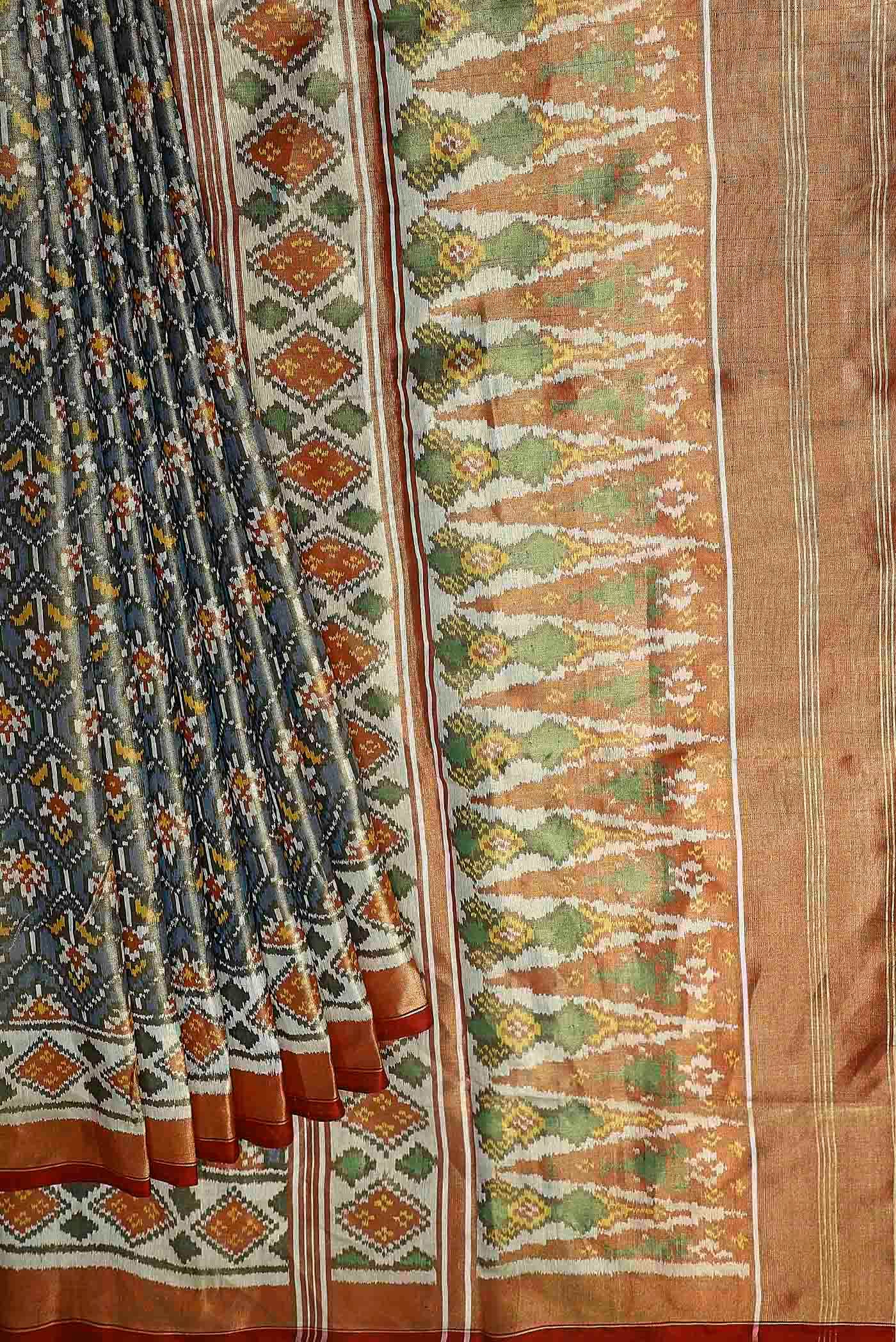 Beige Rajkot Patola Silk Saree