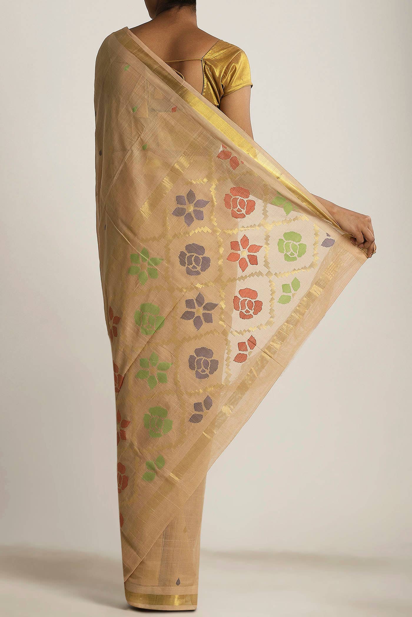 Sandal Uppada Cotton Saree