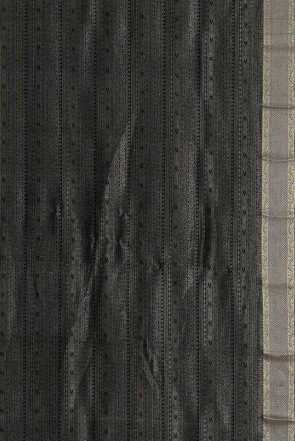 Black Mysore Crepe Saree